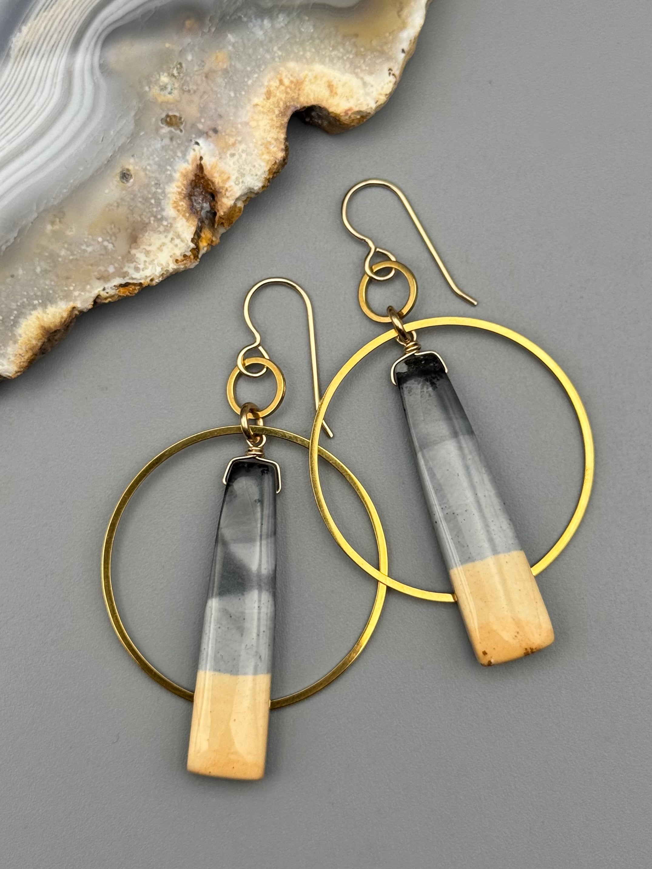 •EQUA-ORBIT• maligano jasper + gold earrings