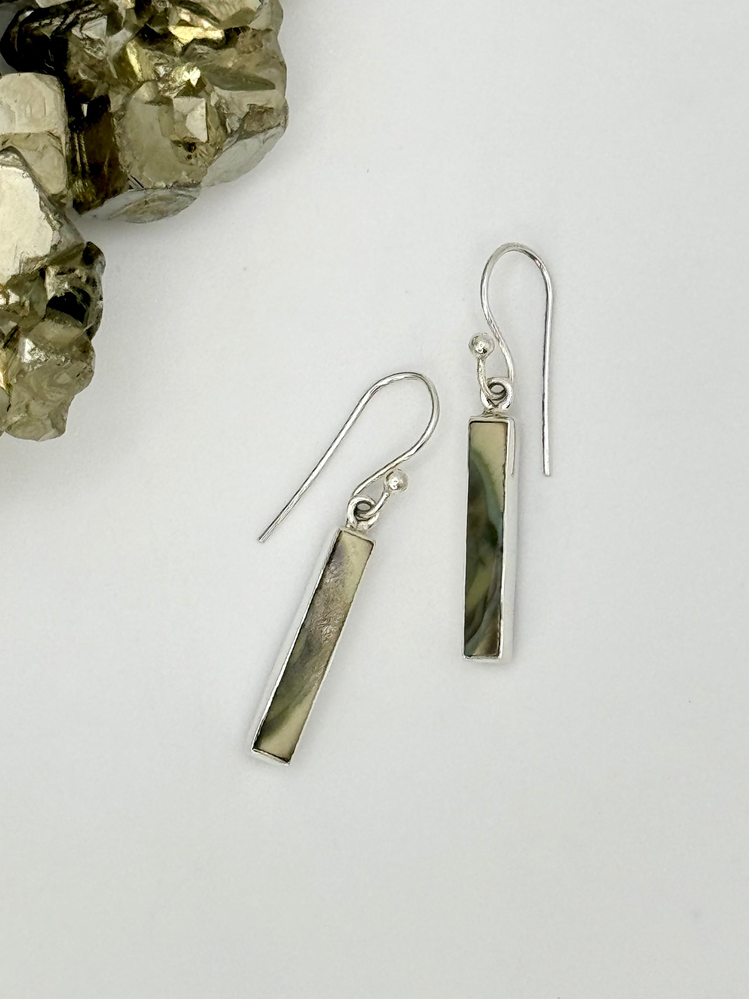 •IMPERIAL JASPER STICK• silver dangle earrings