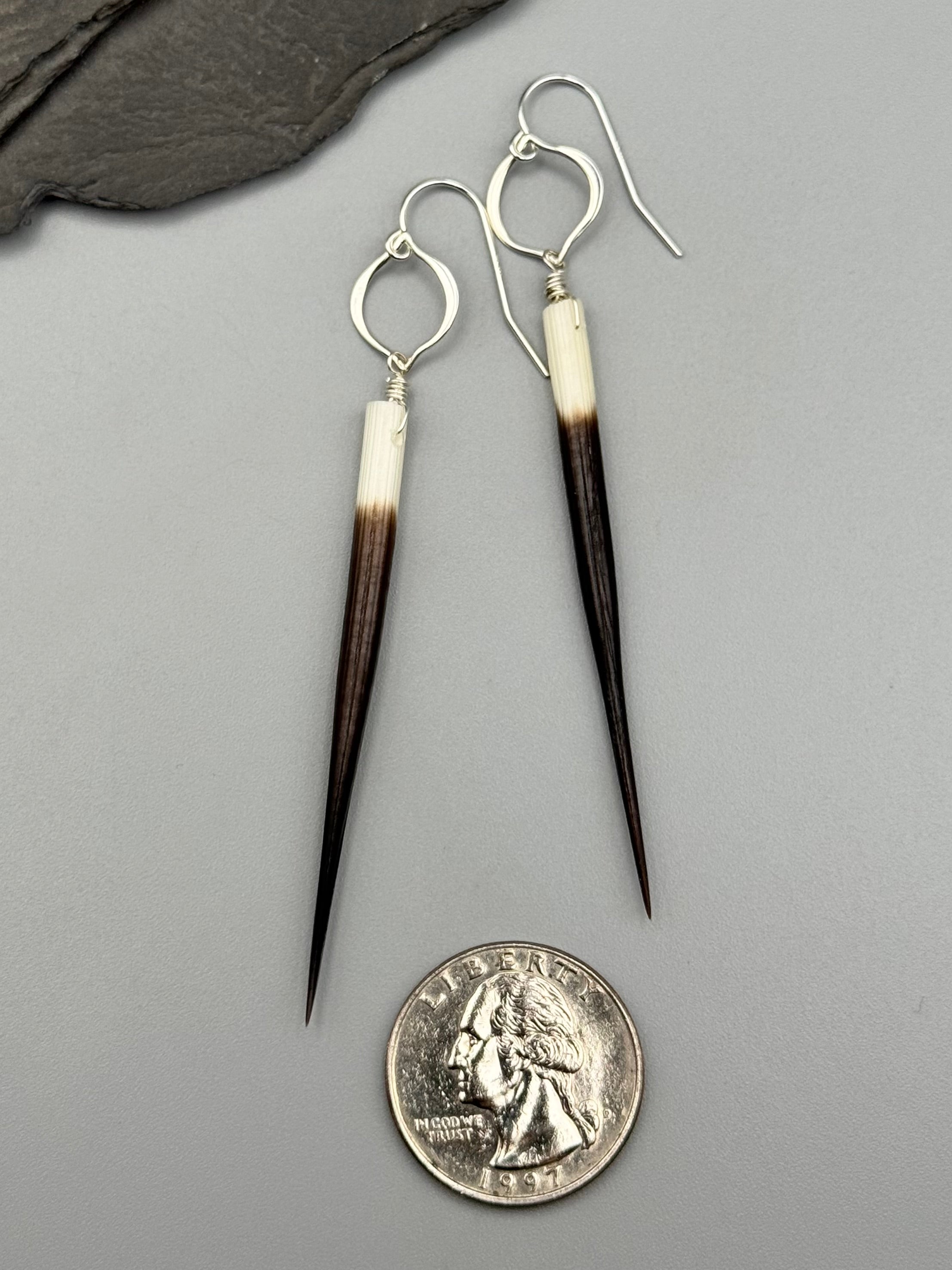 •ARABESQUE• porcupine quill + silver earrings