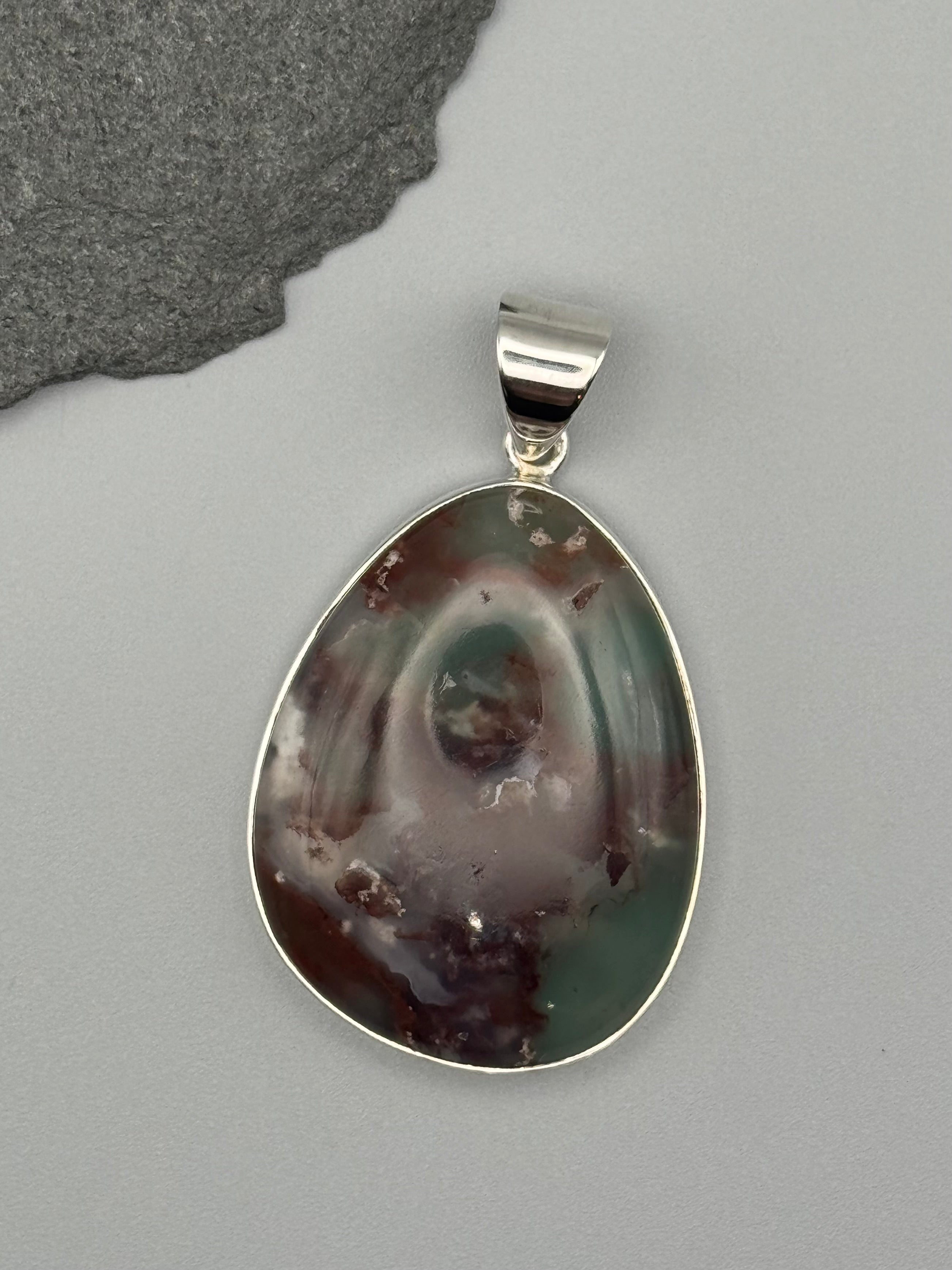 •CHRYSOPRASE - TEAR• sterling silver pendant