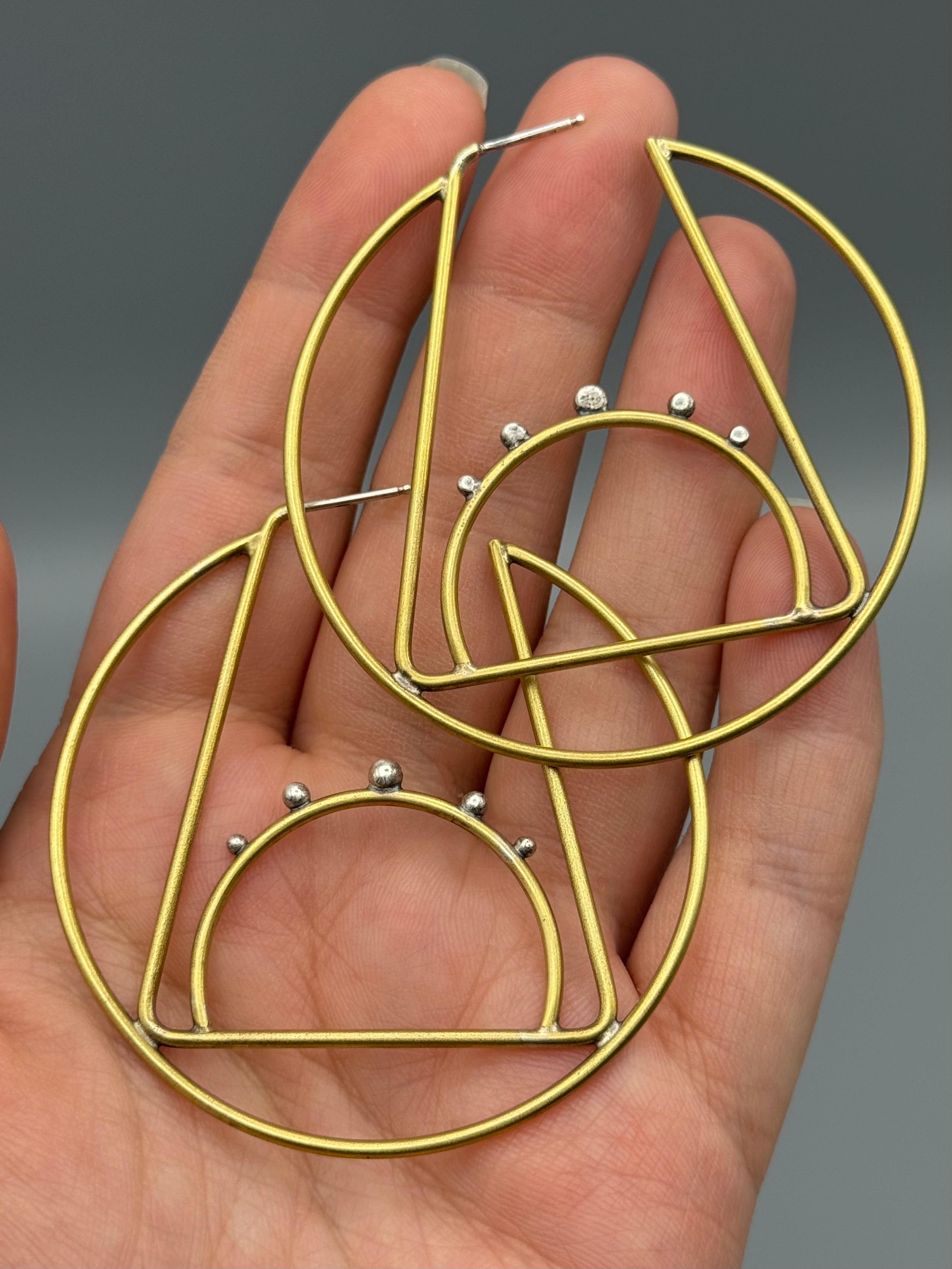 •SOFINAE• mixed metal hoop earrings