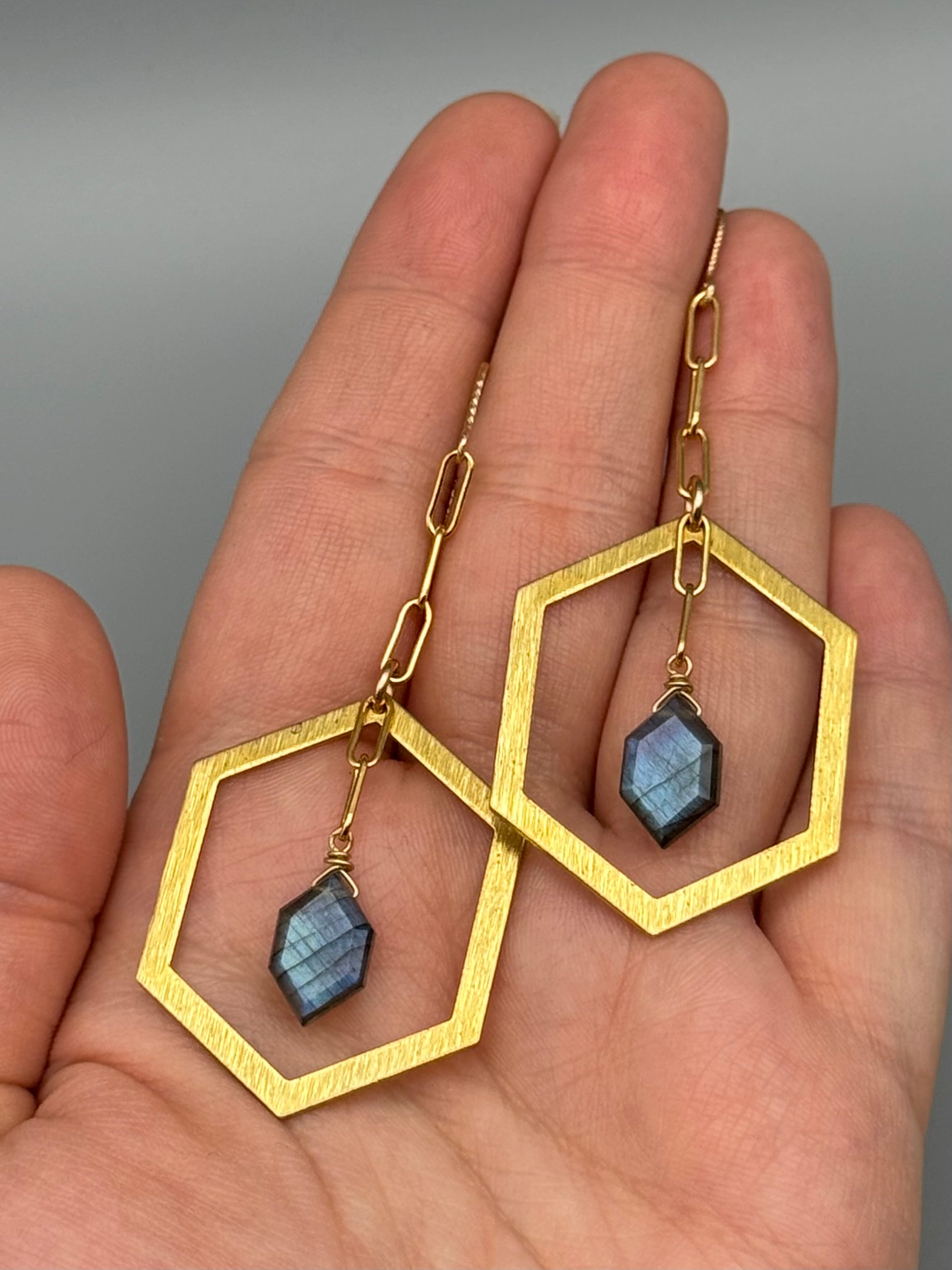 •HEX DANCER• labradorite + gold earrings