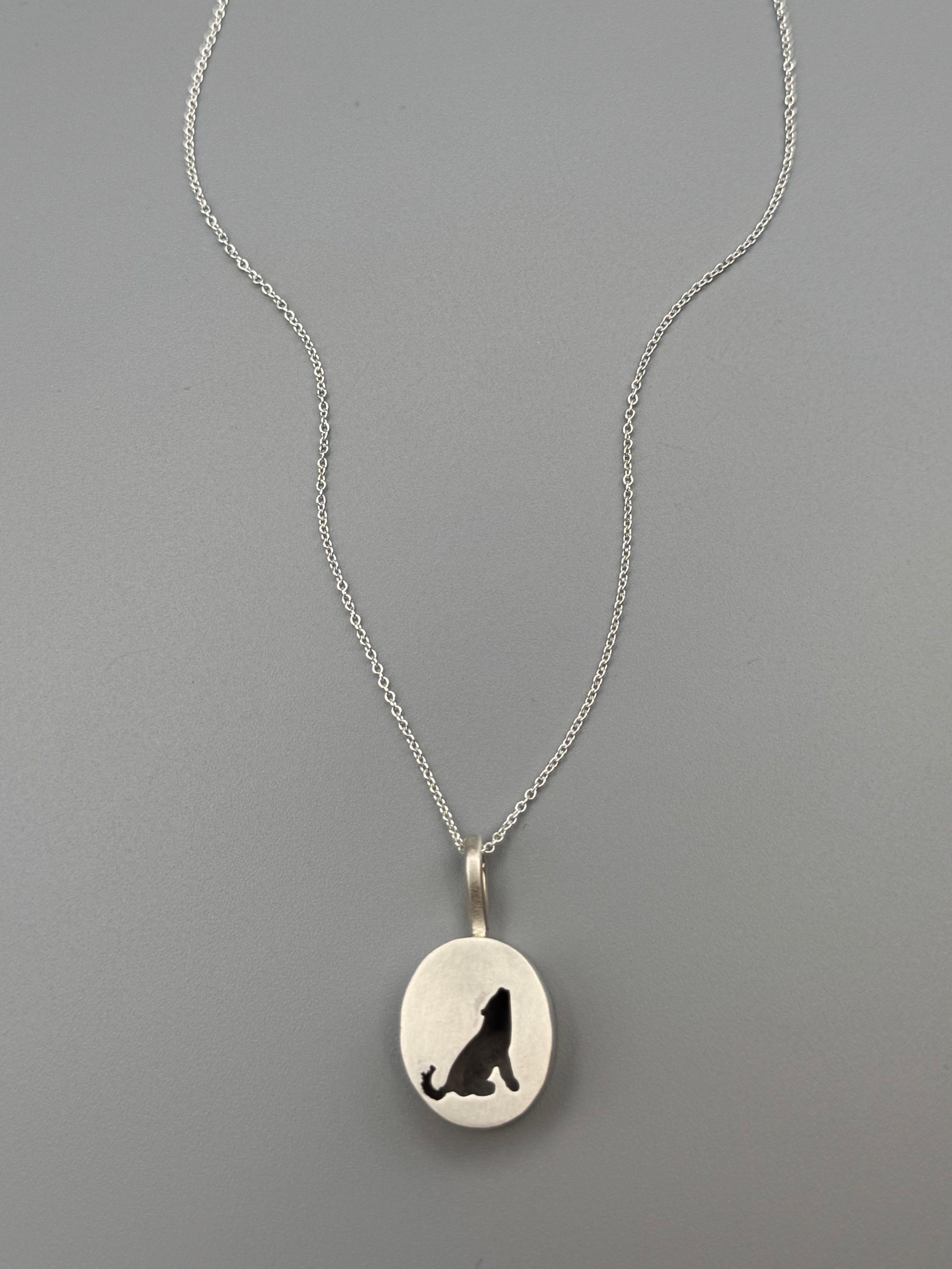 •LOBITO• small silver shadowbox necklace (18" long)