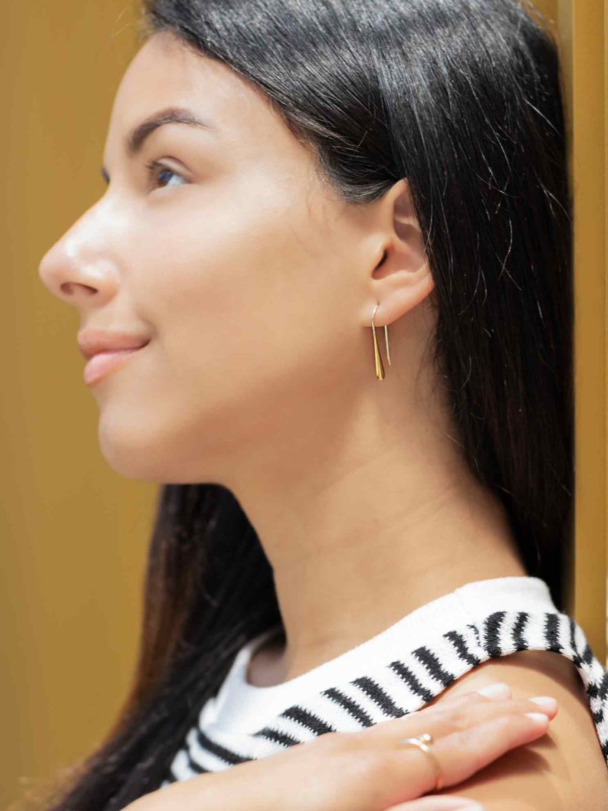 •TEAR THREADER• mixed metal earrings