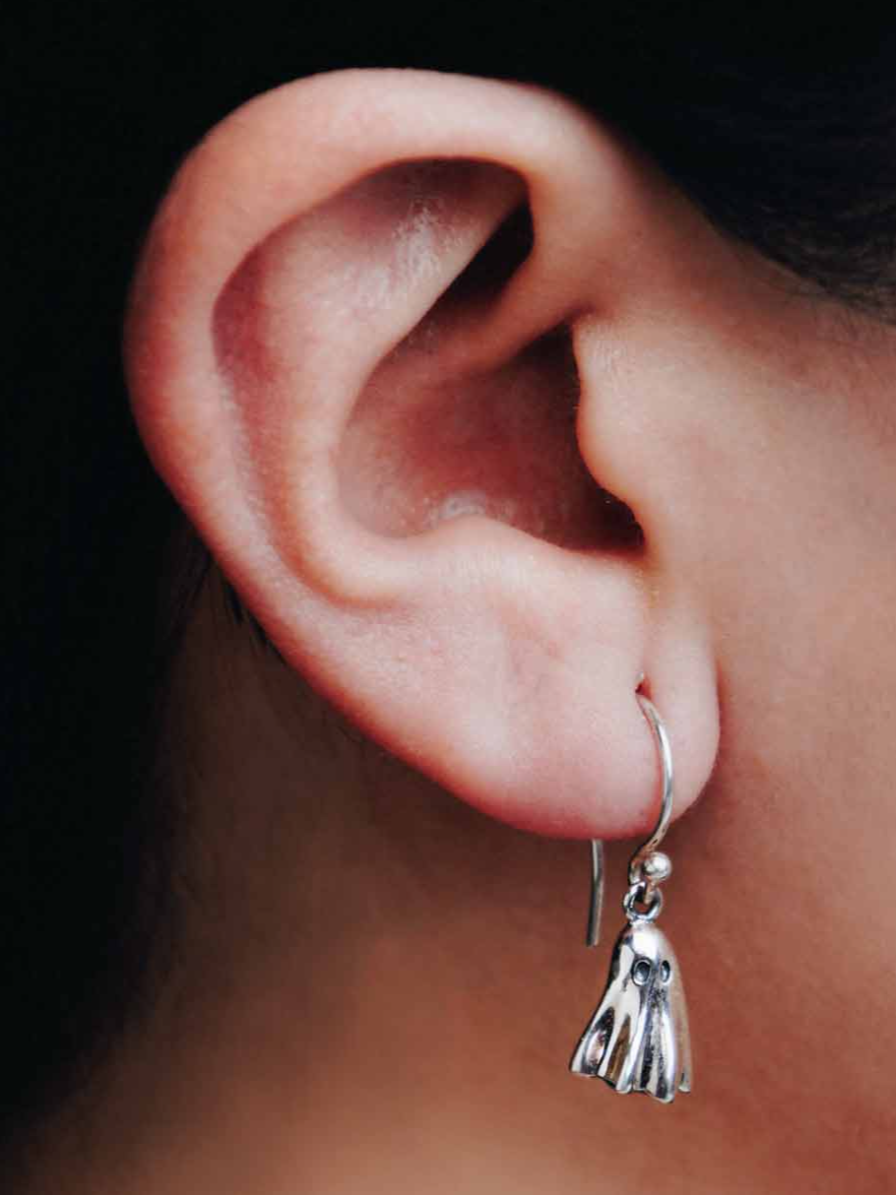•LIL' GHOST• recycled silver dangle earrings