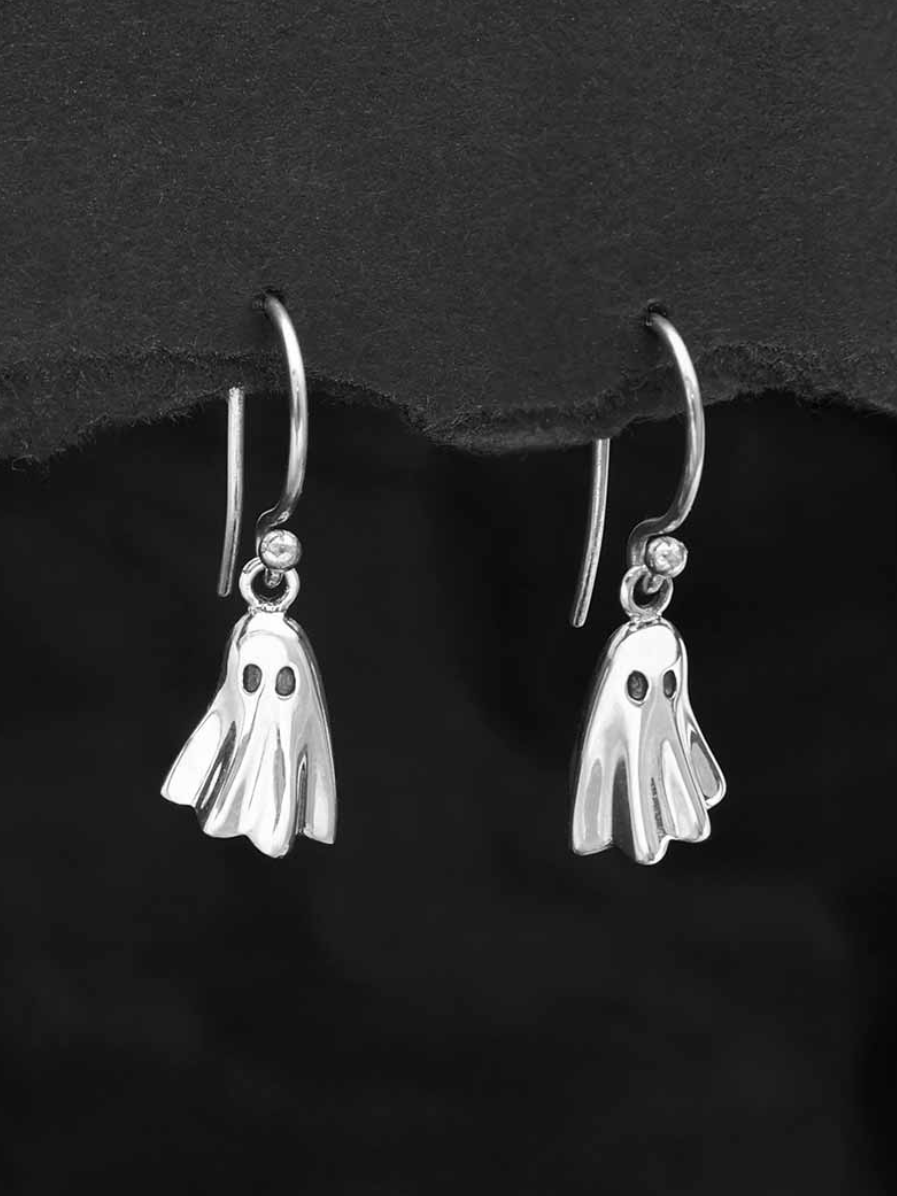 •LIL' GHOST• recycled silver dangle earrings