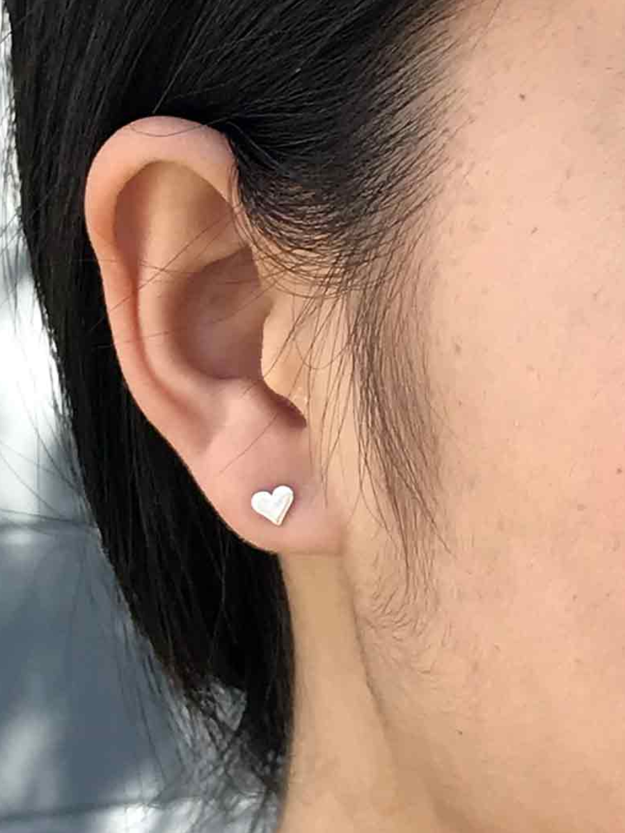 •TINY HEART• recycled silver stud earrings