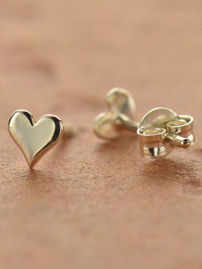 •TINY HEART• recycled silver stud earrings