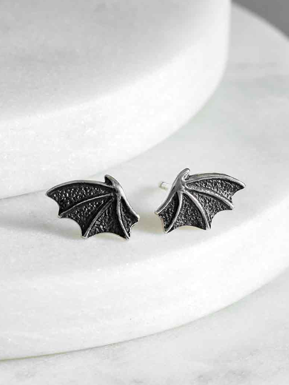 •DRAGON WING• recycled silver stud earrings