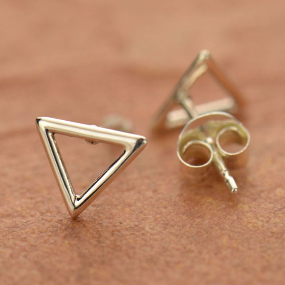 •OPEN TRIANGLE• silver stud earrings