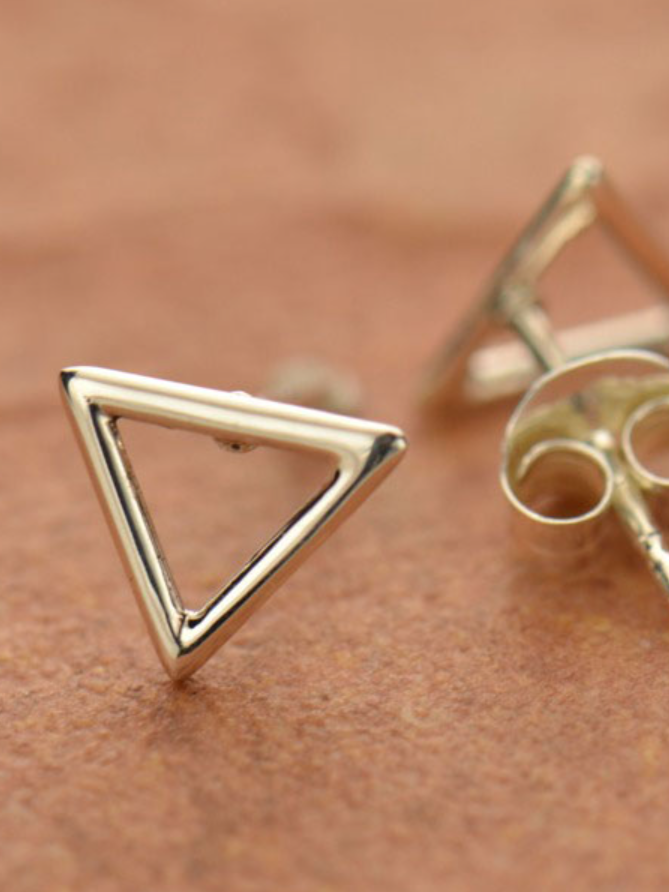 •OPEN TRIANGLE• silver stud earrings