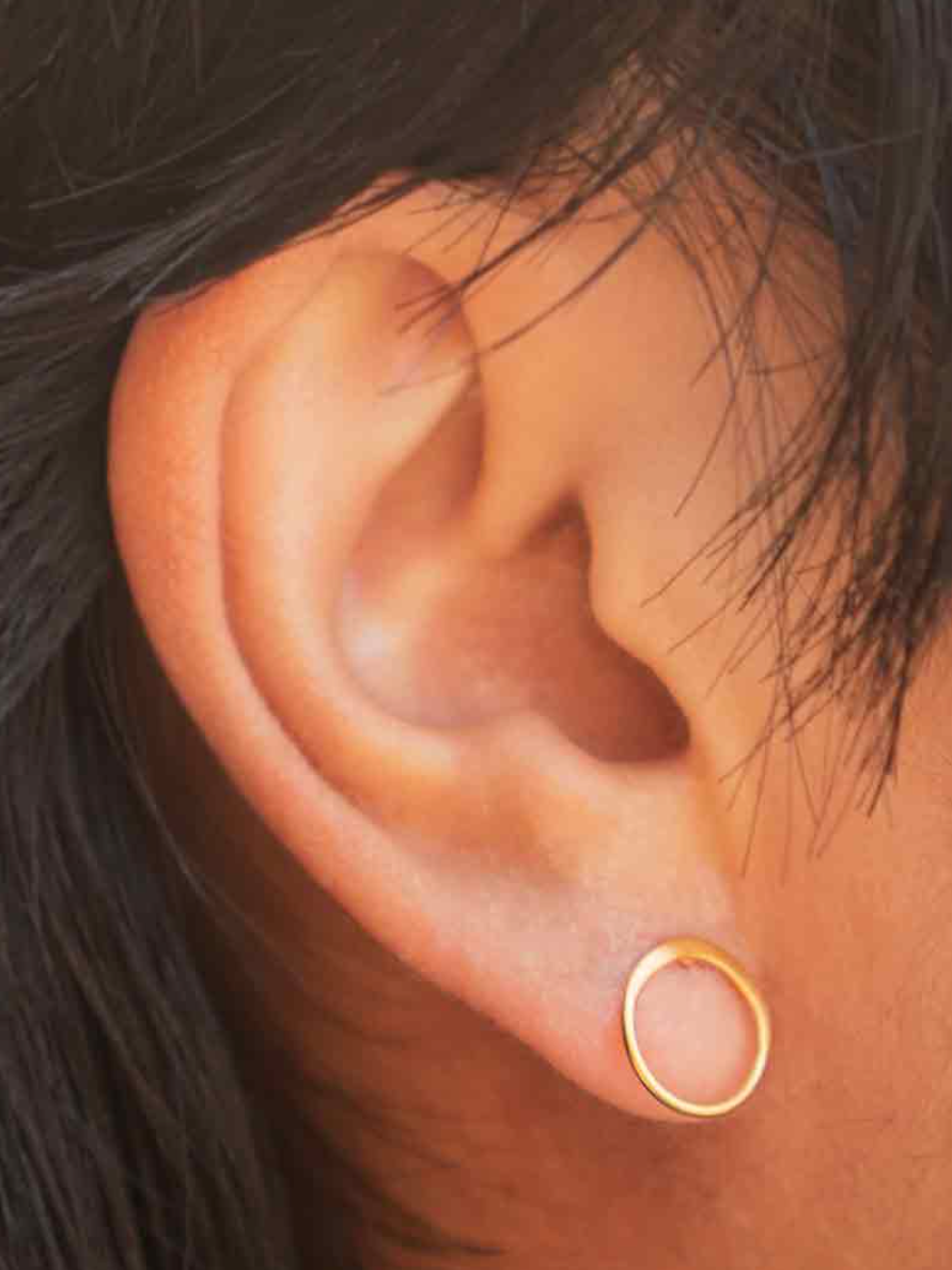 •SMALL ECLIPSE• matte gold vermeil stud earrings