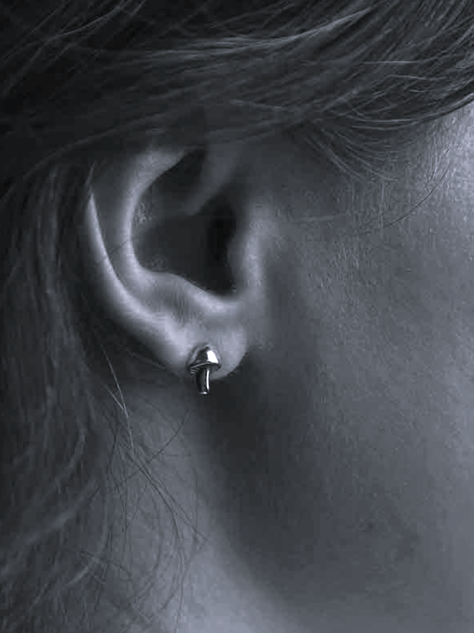 •LIL' MUSHROOM• bronze stud earrings