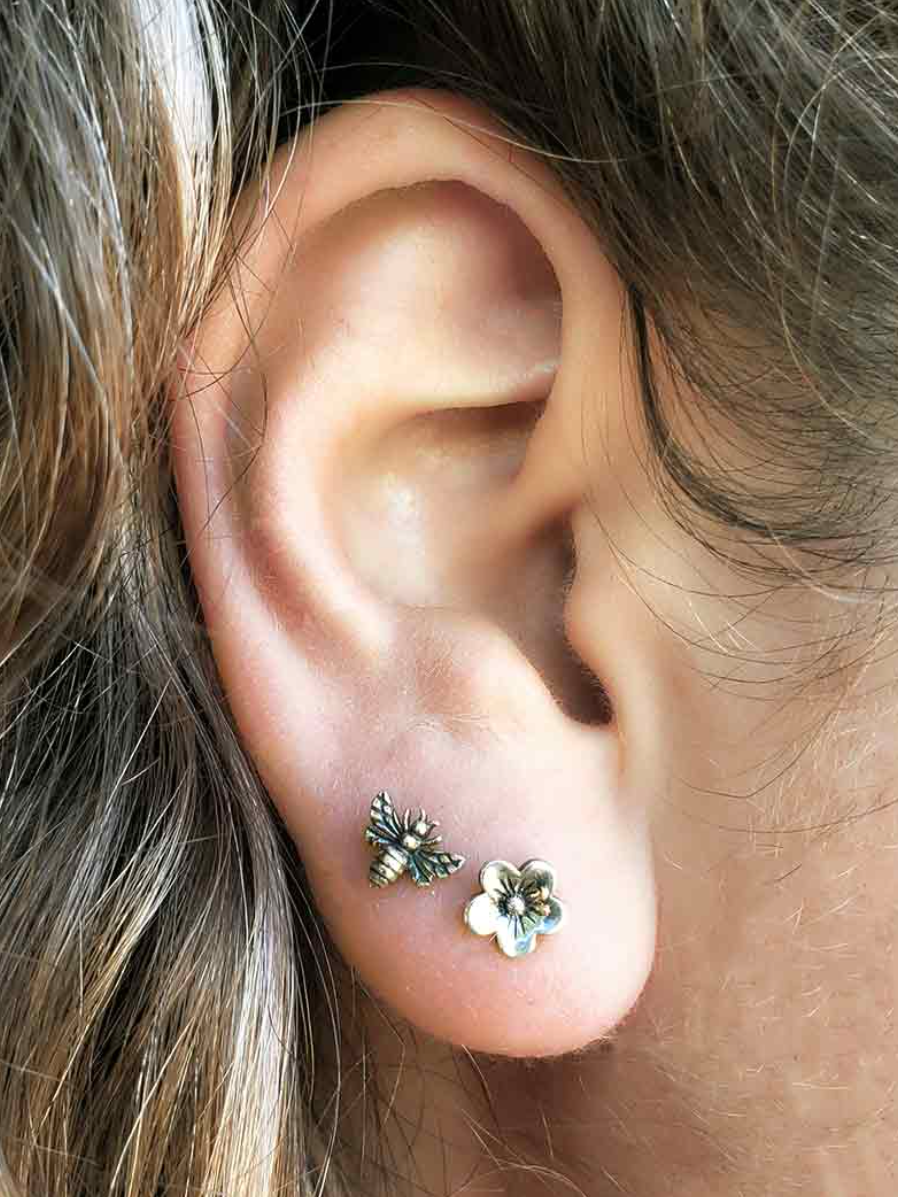 •BEE & BLOSSOM• recycled silver stud earrings