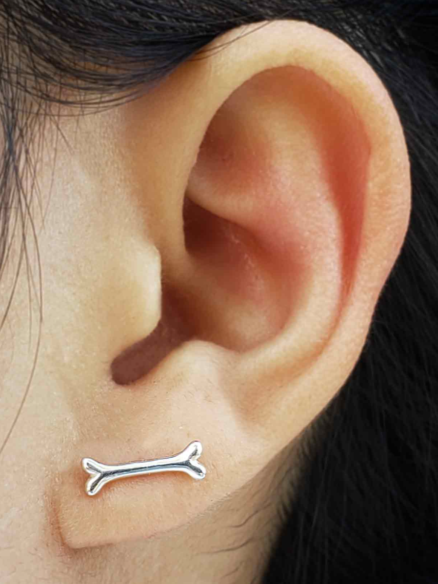 •LIL' BONES• recycled silver stud earrings
