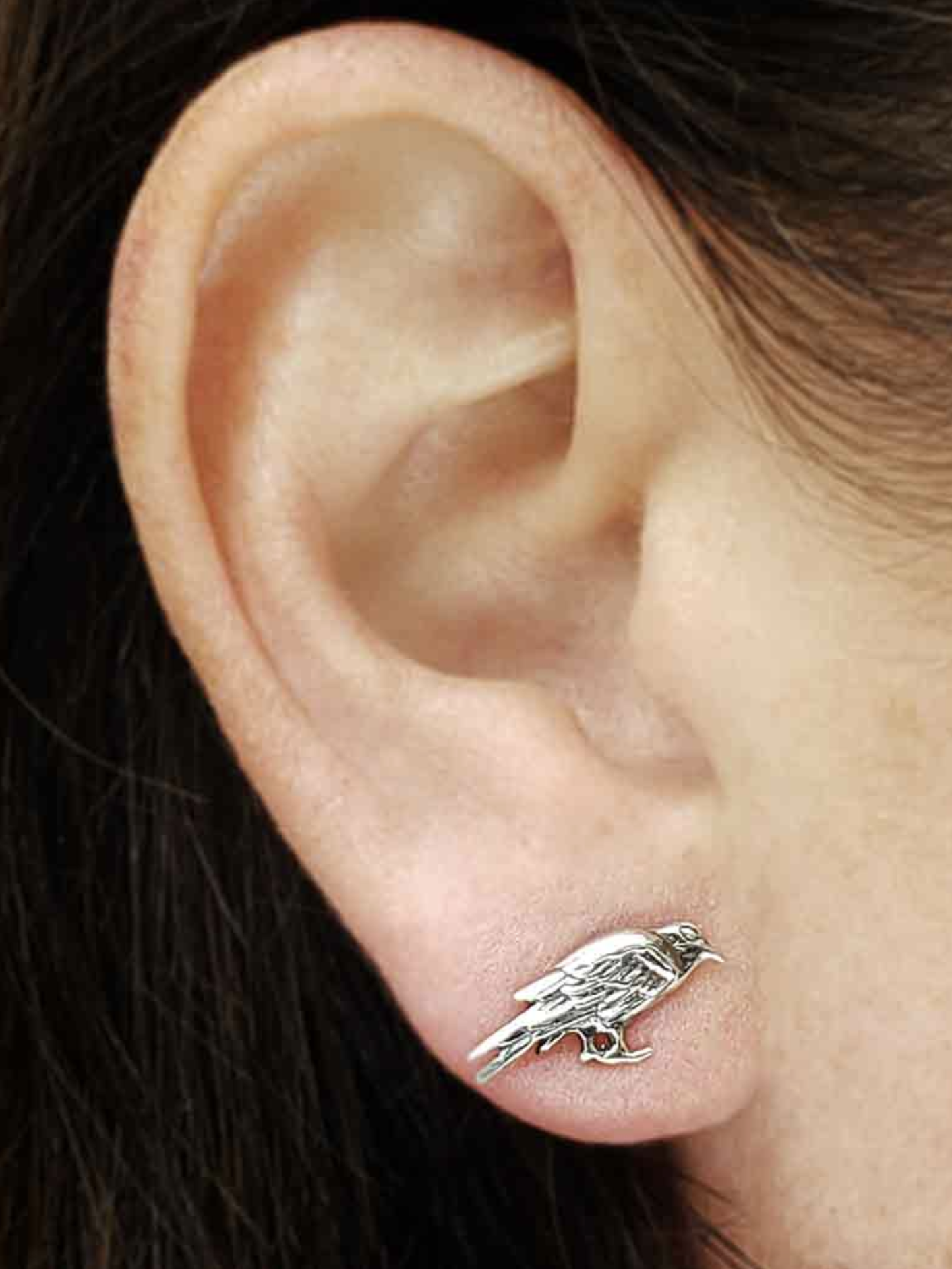 •LIL' RAVEN• recycled silver stud earrings