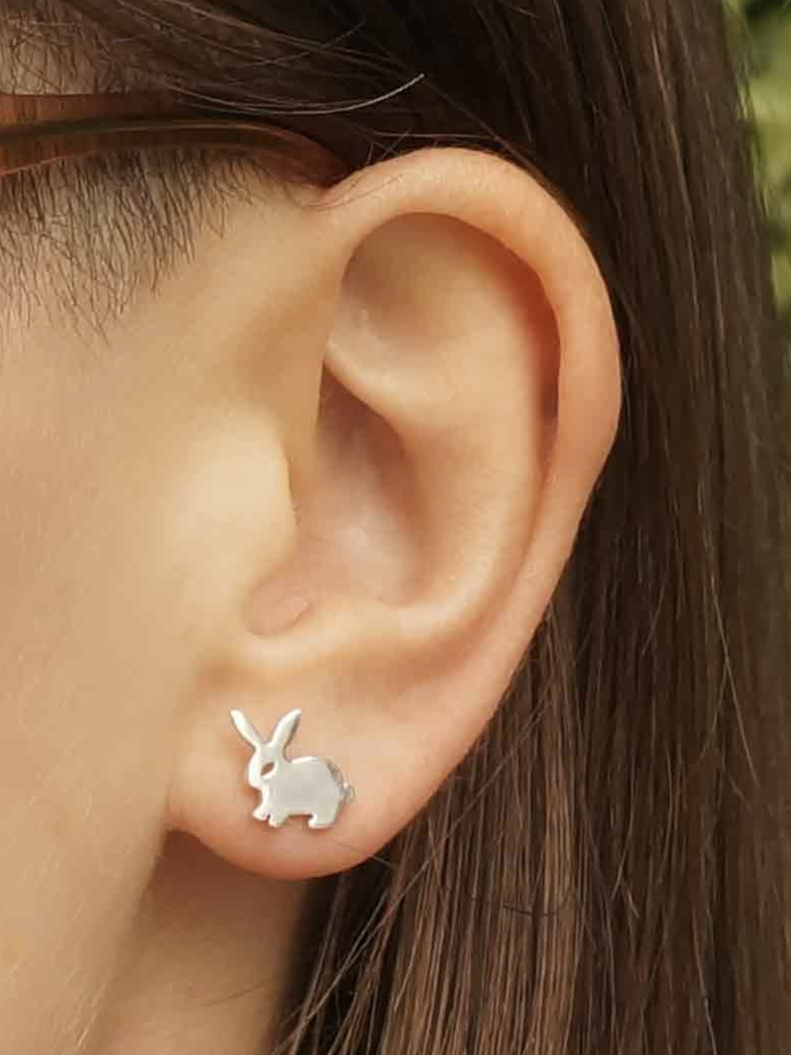 •TINY BUNNY• recycled silver stud earrings