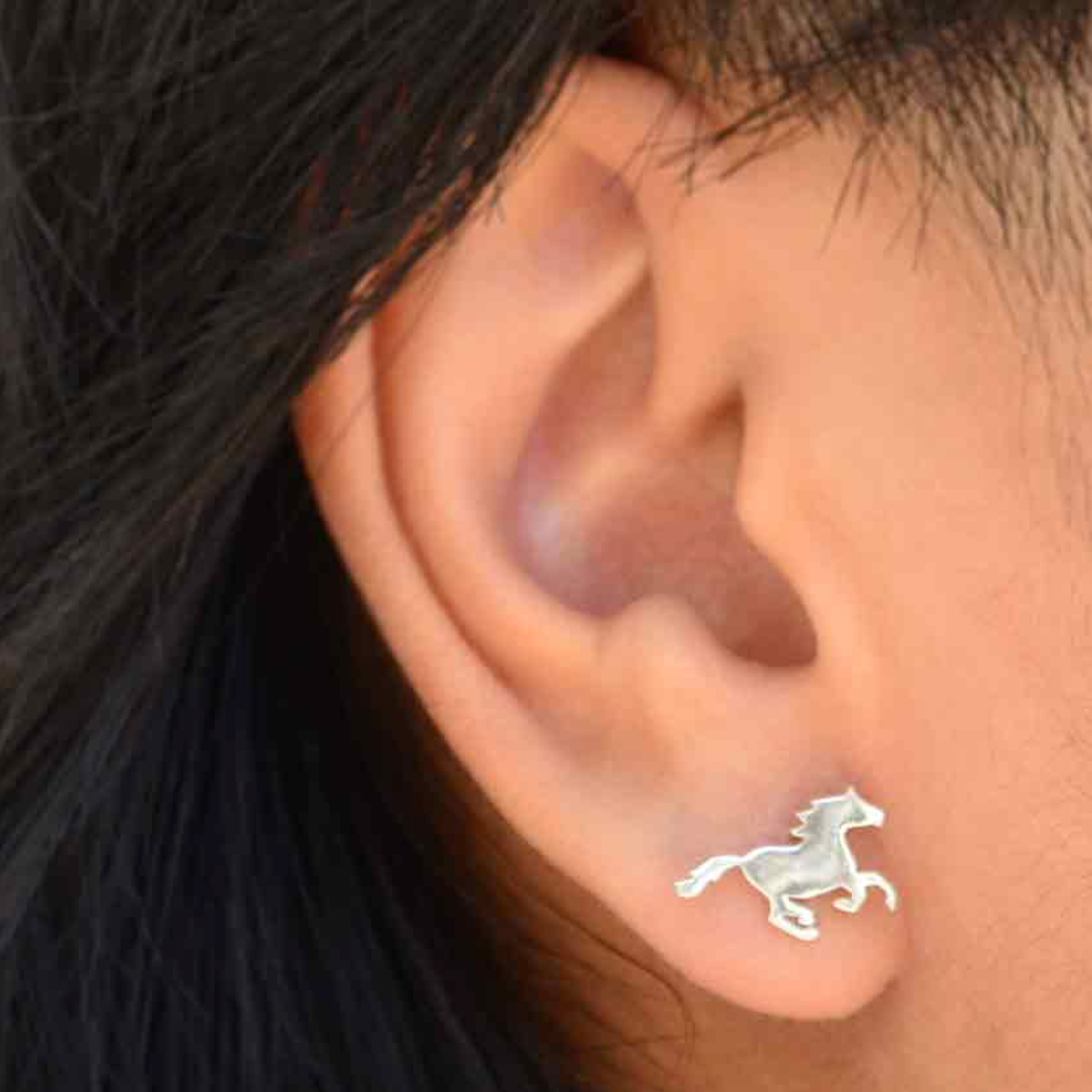 • RUNNING HORSE • silver stud earrings