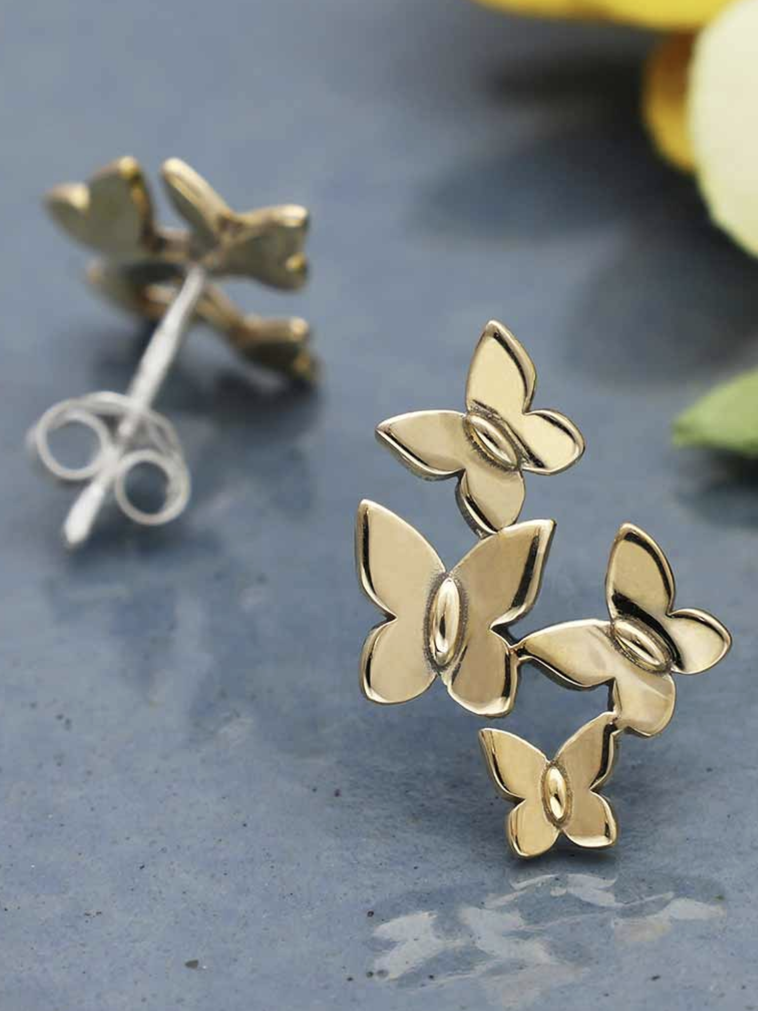 •KALEIDOSCOPE OF BUTTERFLIES• bronze stud earrings