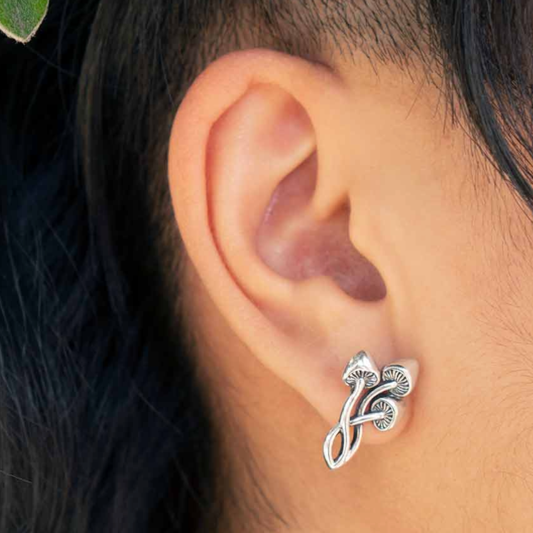 •MUSHROOM TRIO• silver stud earrings