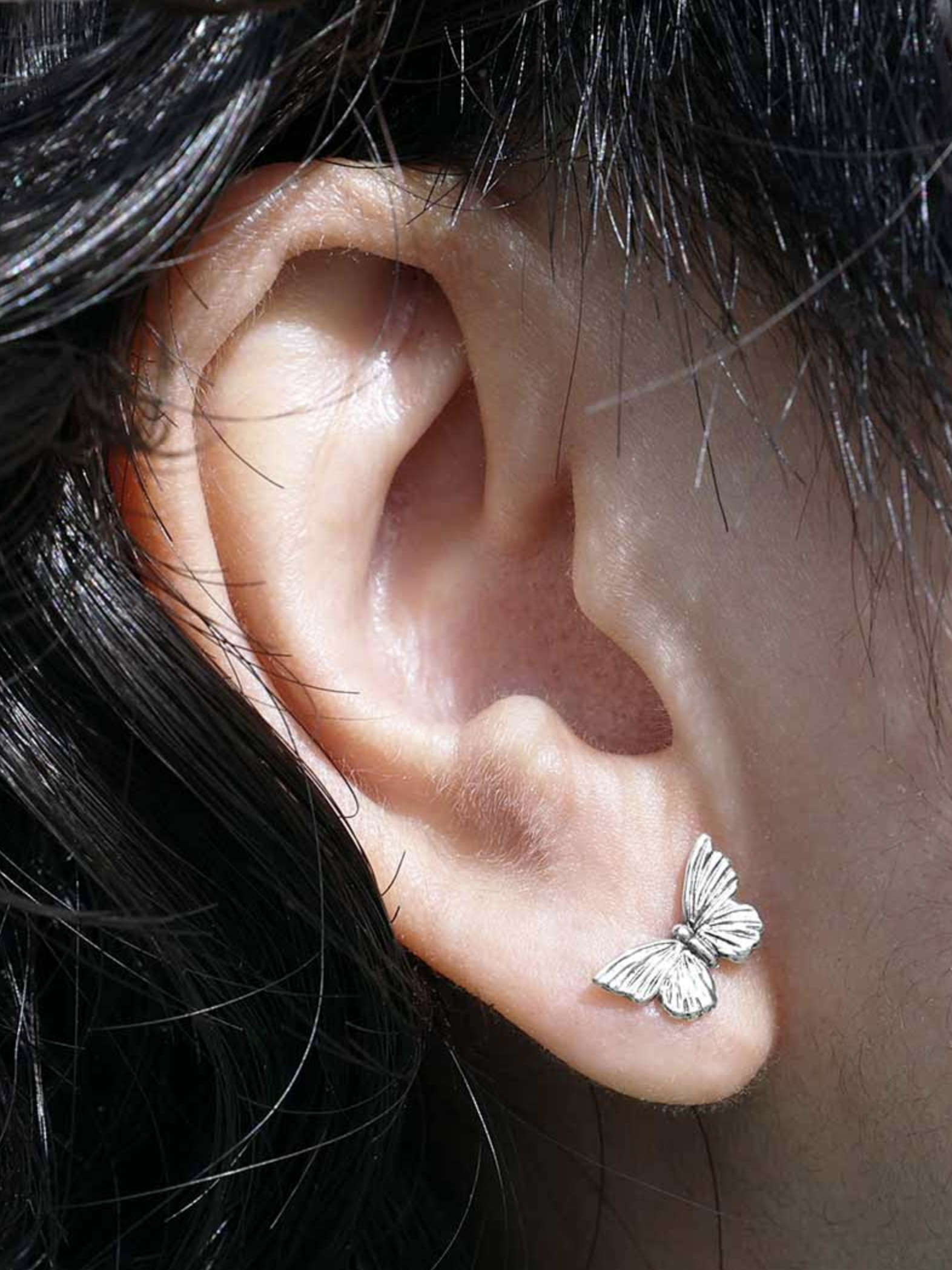 •TINY BUTTERFLY• recycled silver stud earrings
