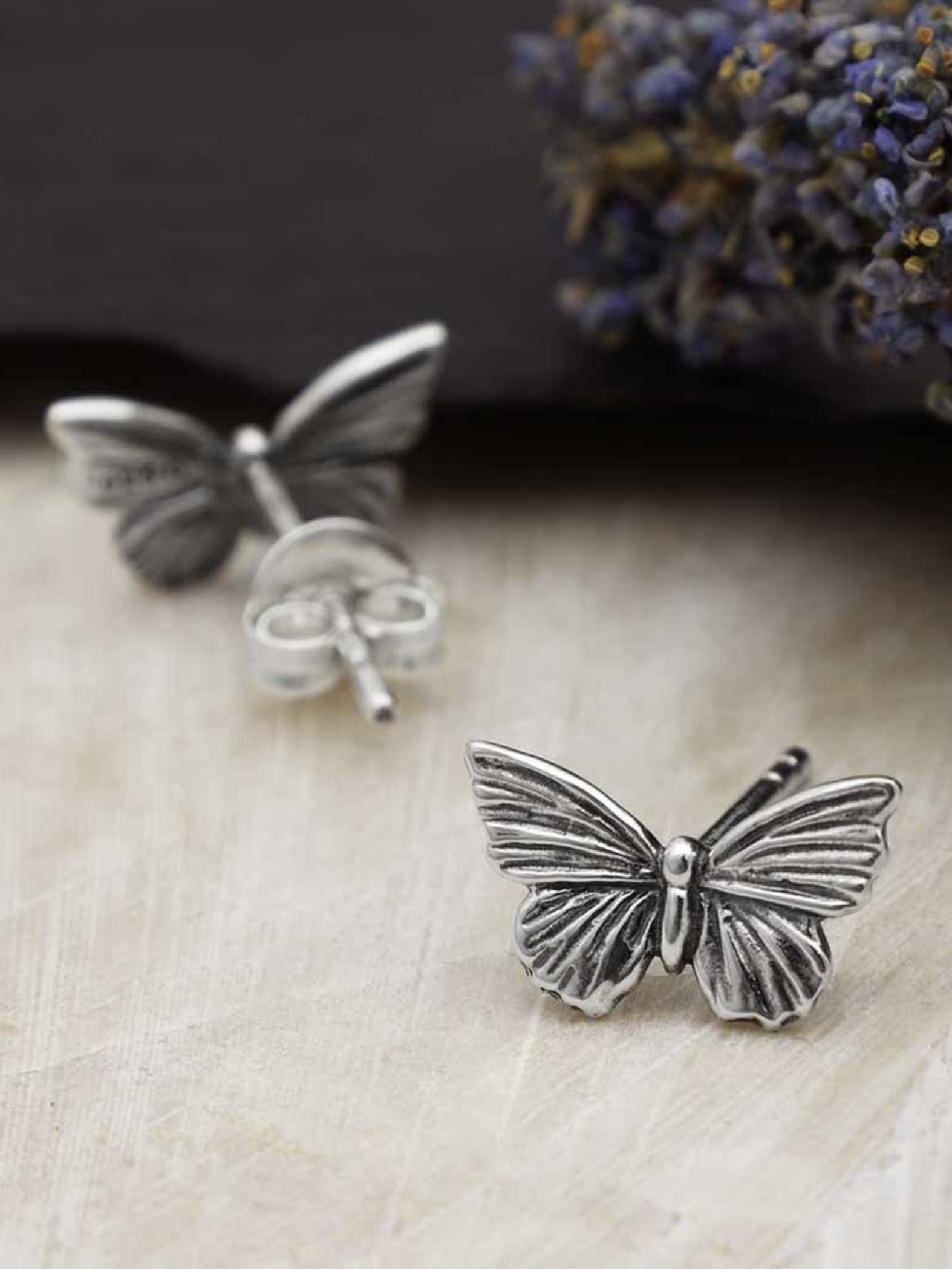 •TINY BUTTERFLY• recycled silver stud earrings