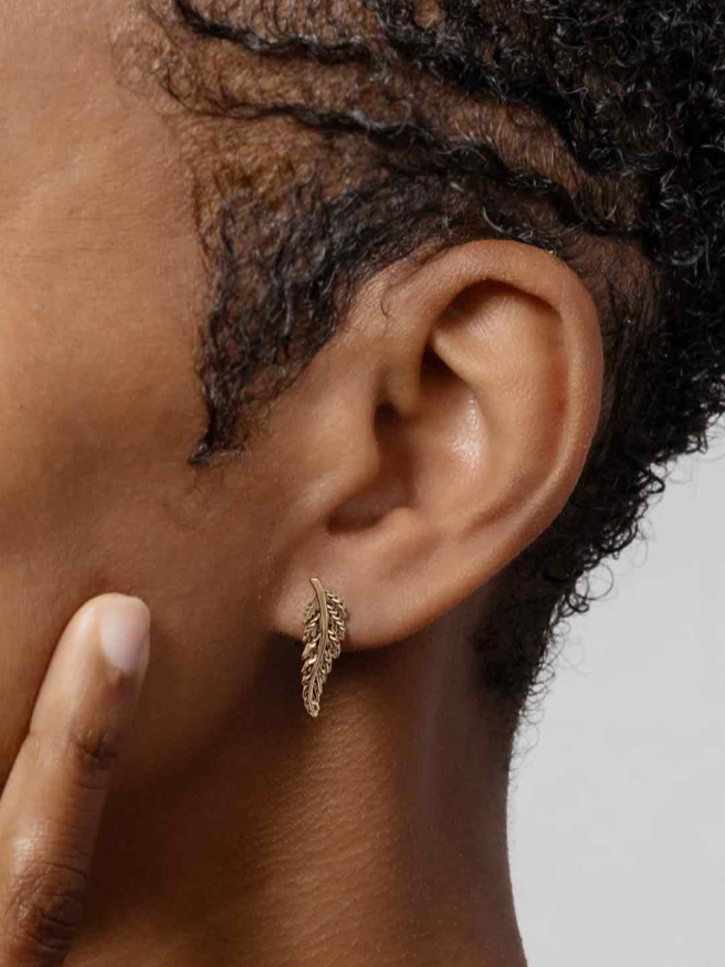 •FERN• bronze stud earrings