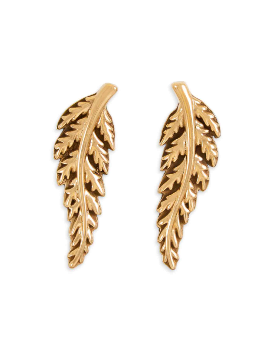 •FERN• bronze stud earrings