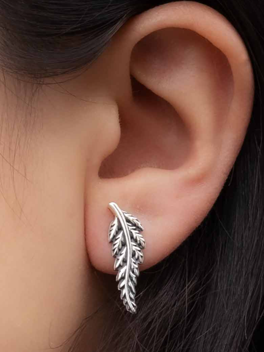 •FERN• recycled silver stud earrings