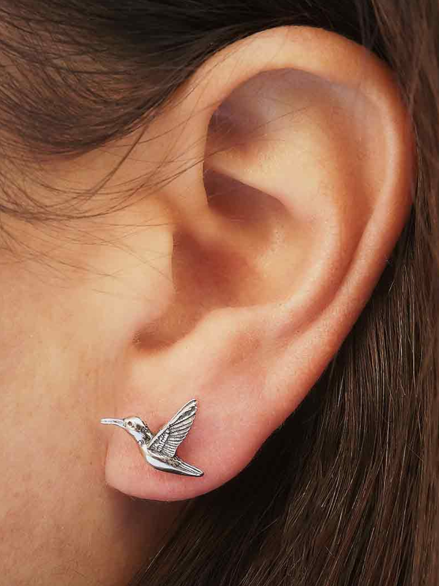 •HUMMINGBIRD• silver stud earrings