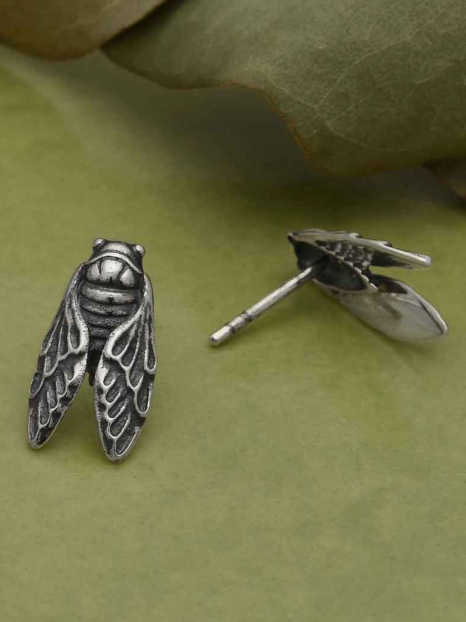 •CICADA• silver stud earrings
