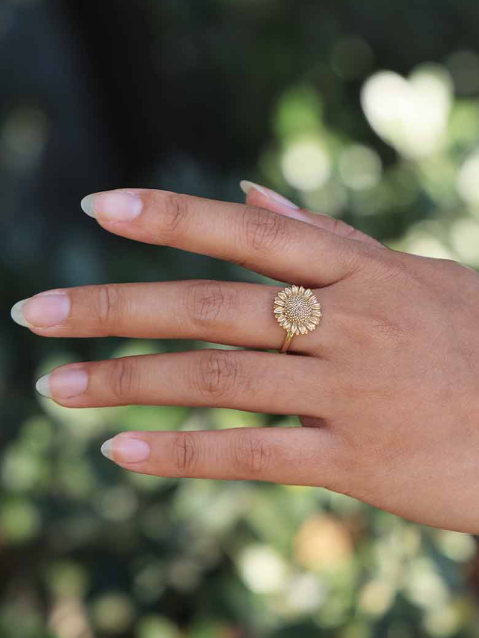 •SWEET SUNFLOWER• bronze ring