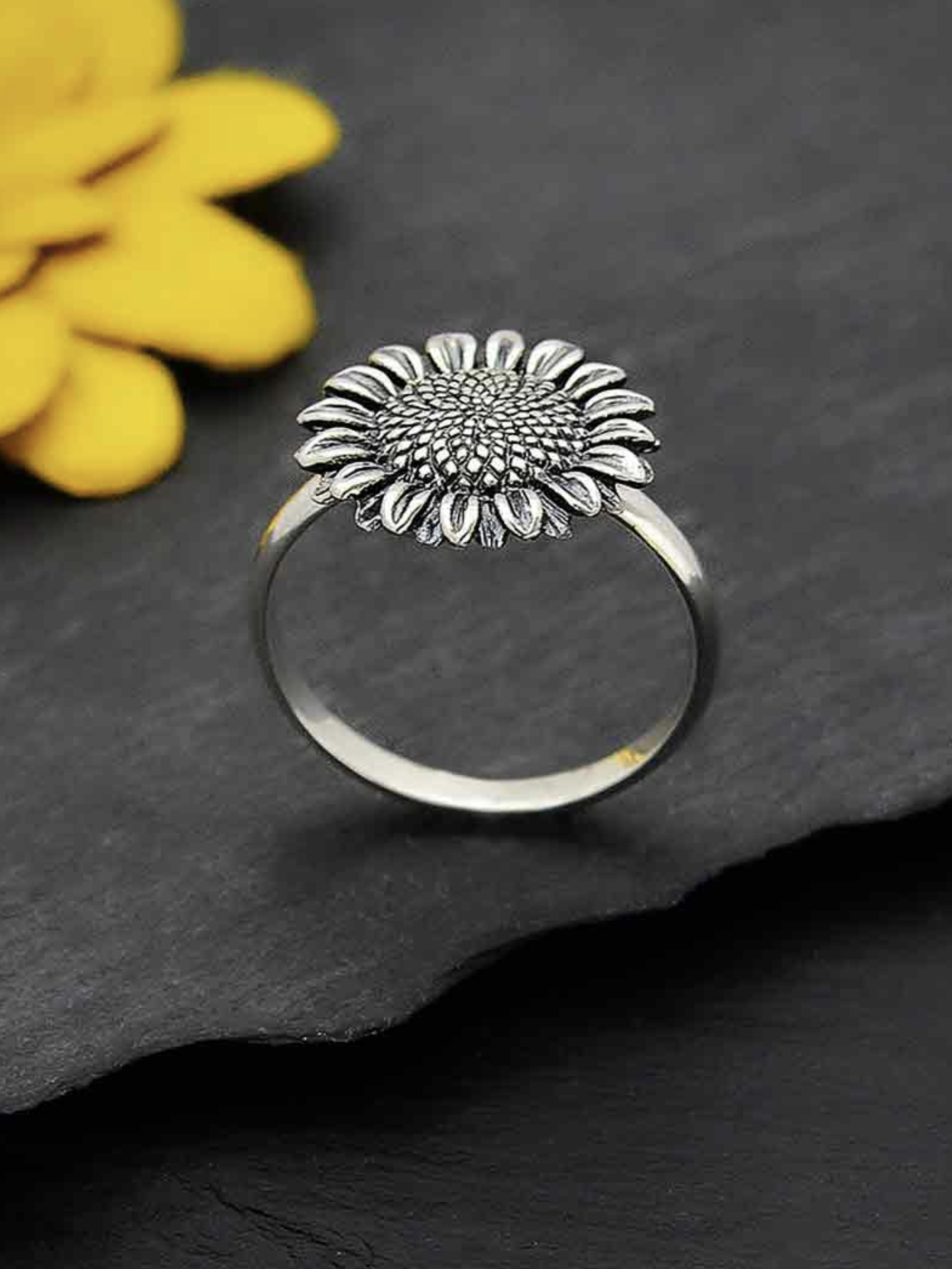 •SWEET SUNFLOWER• recycled silver ring