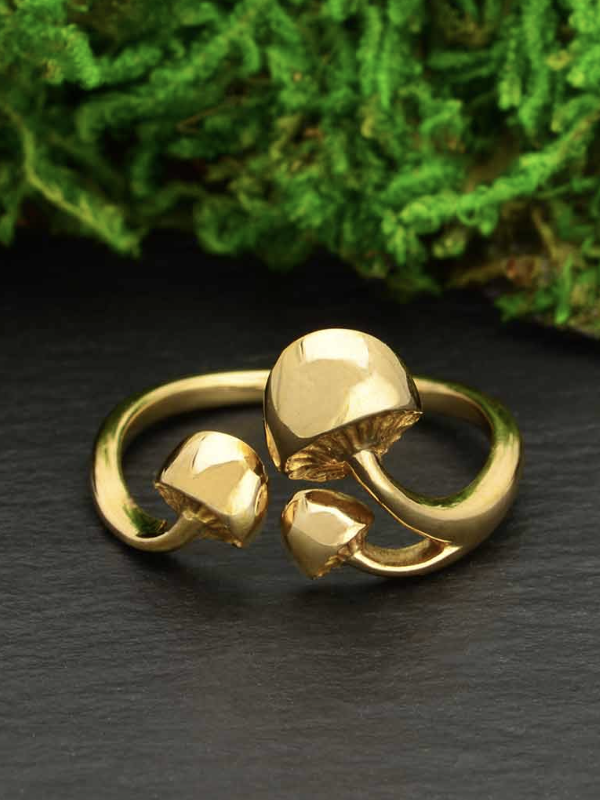 •THREE MUSHROOM• adjustable bronze ring