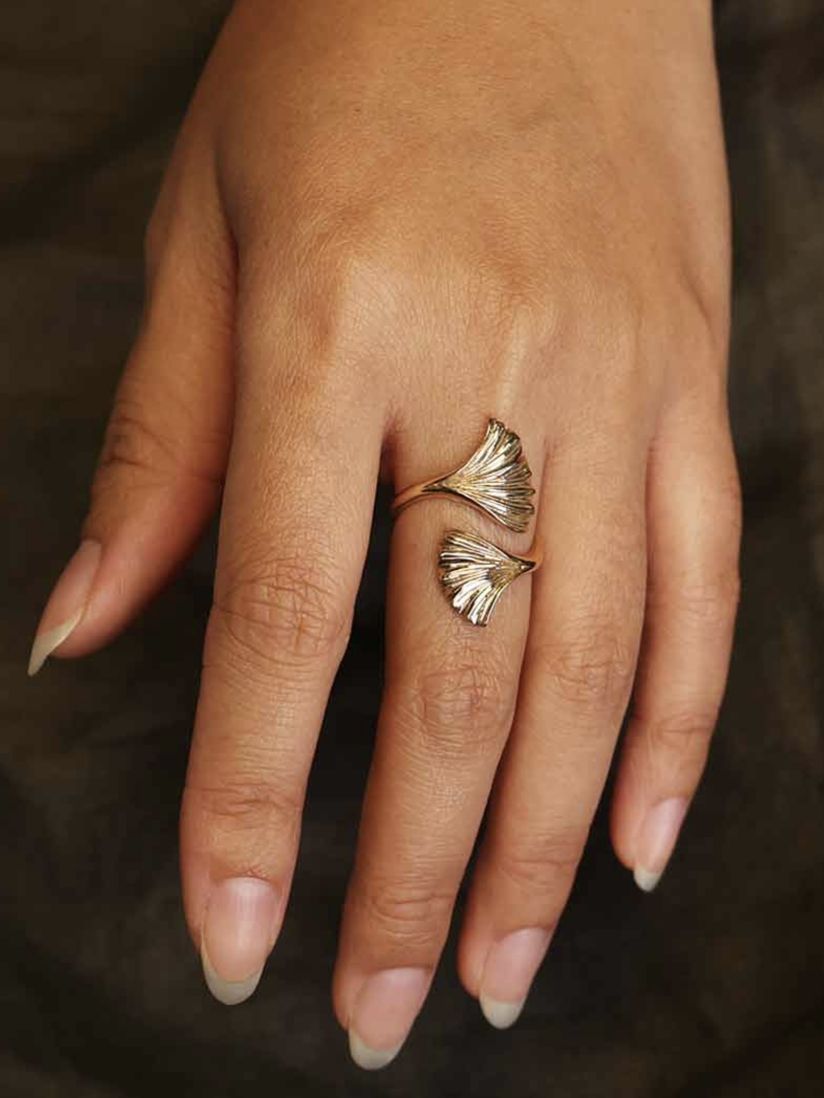•GINKGO• adjustable bronze ring