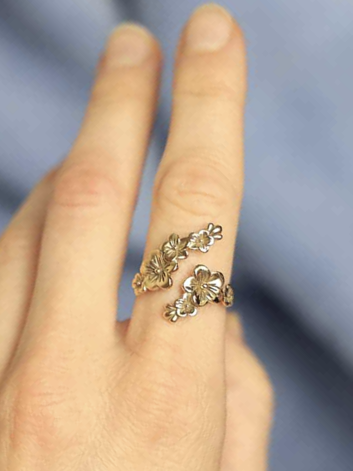 •CHERRY BLOSSOM• adjustable bronze ring