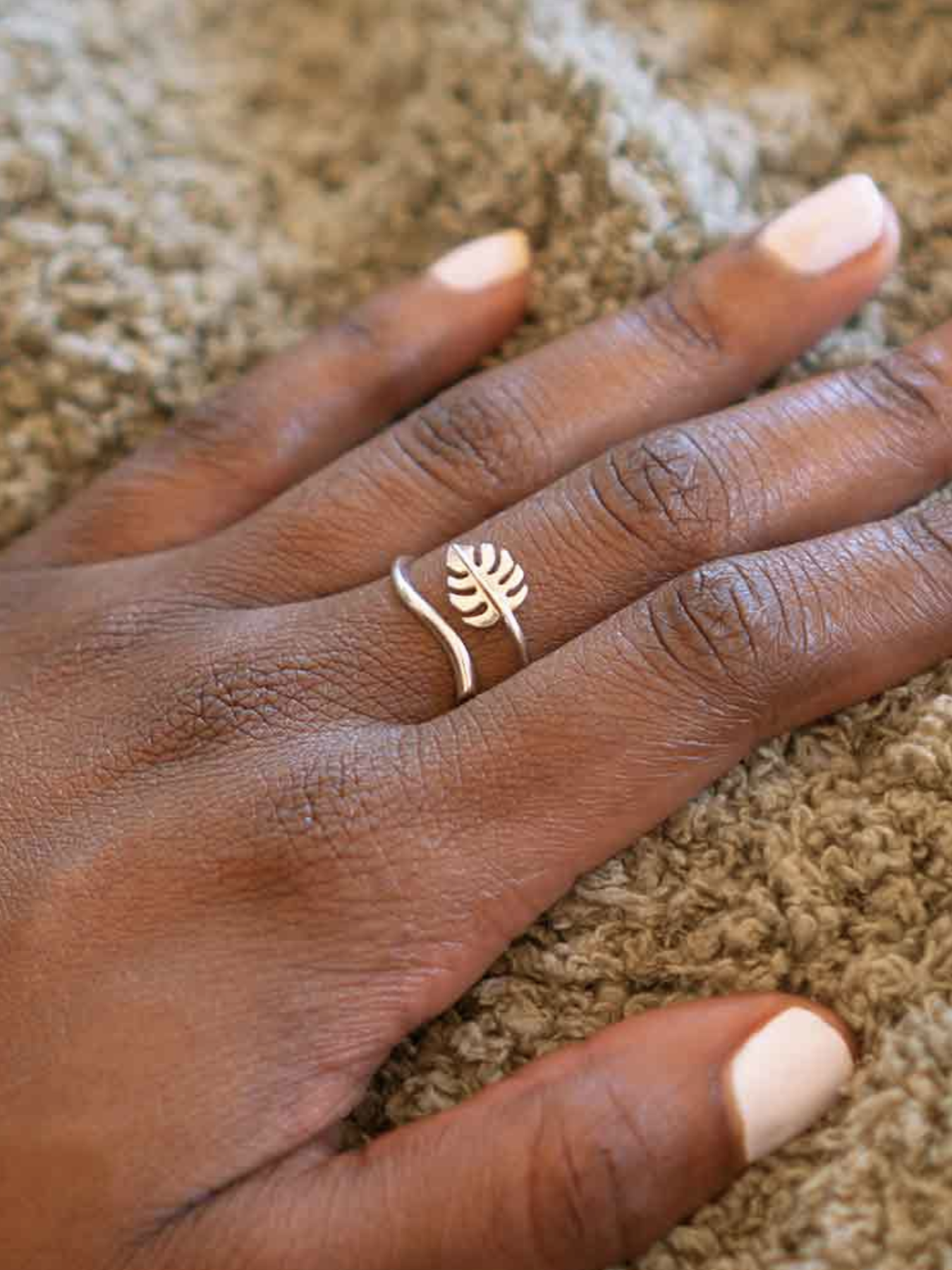 •MONSTERA LEAF• adjustable recycled silver ring