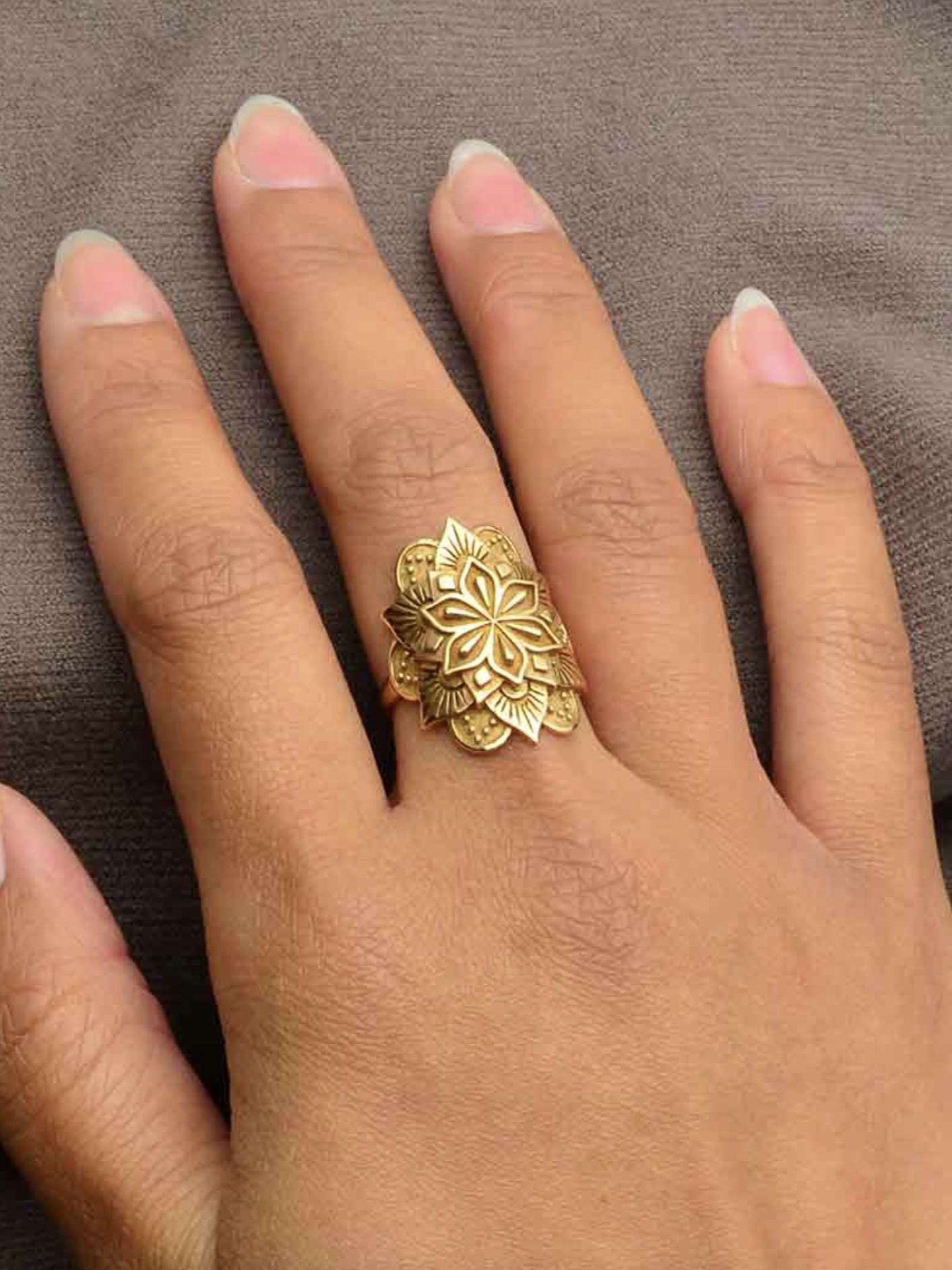 •MANDALA• detailed bronze ring