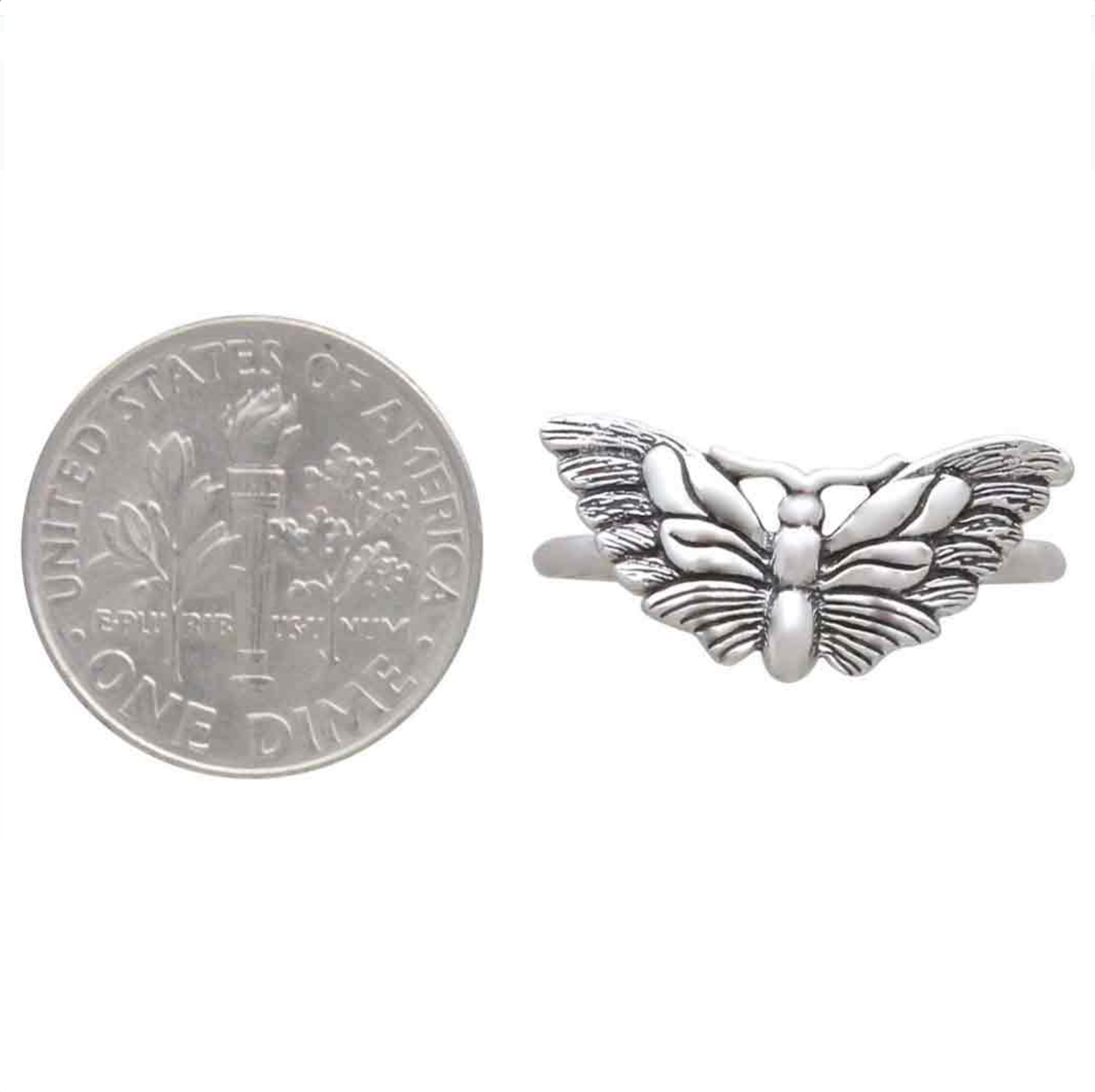 •DETAILED MOTH• recycled silver ring