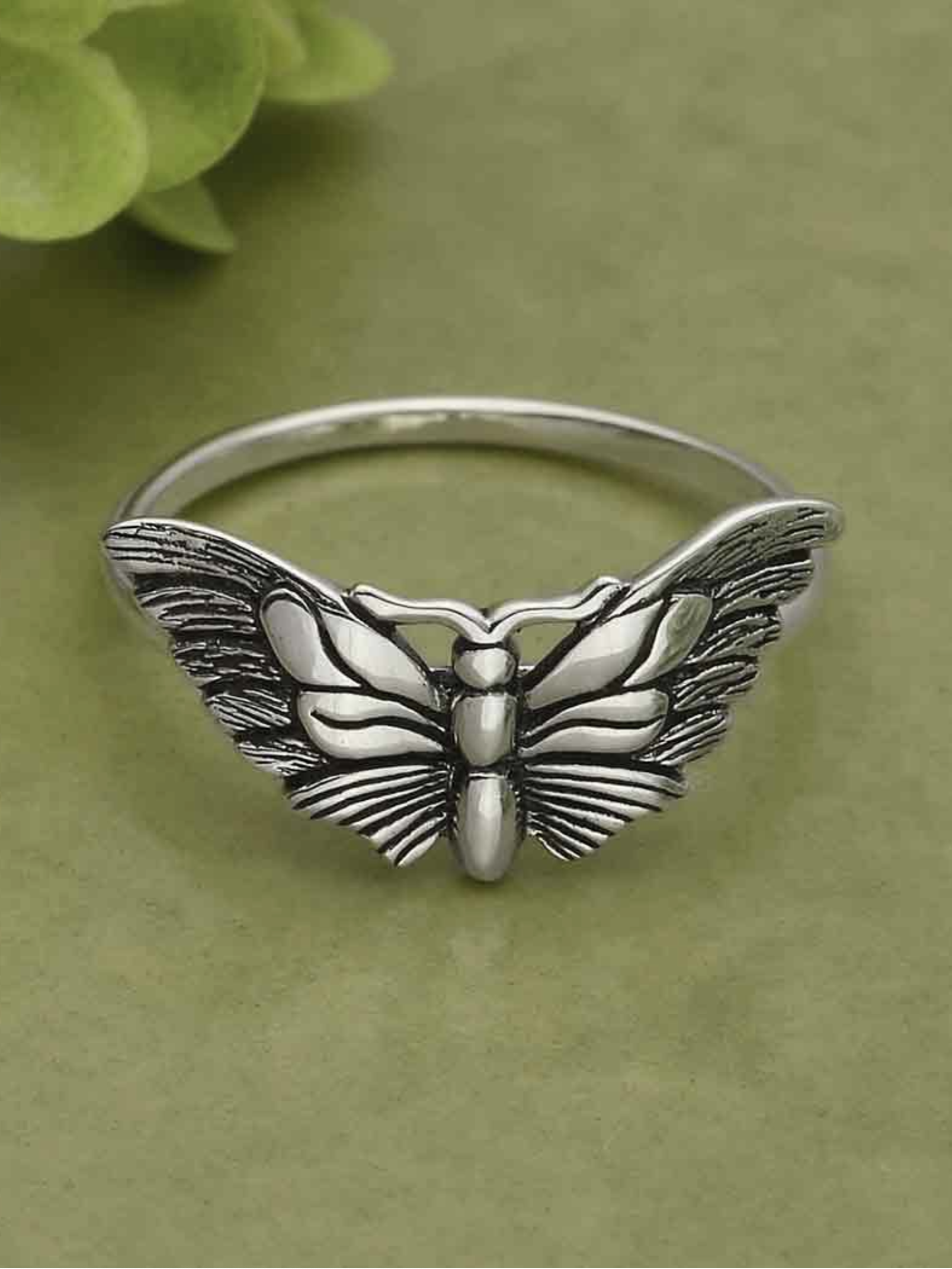•DETAILED MOTH• recycled silver ring