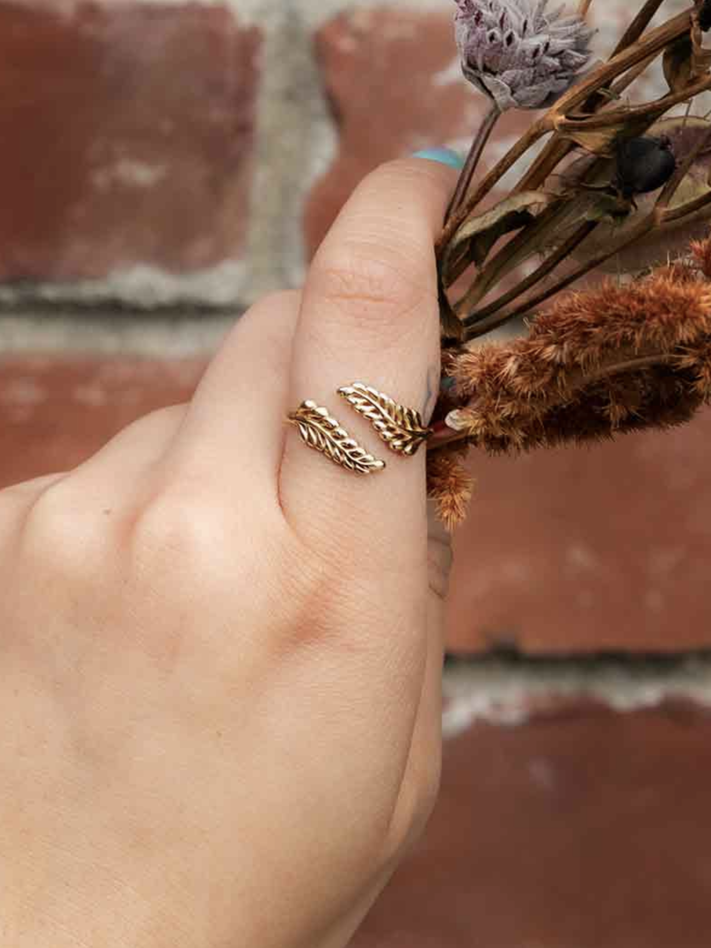 •SPRIG WRAP• adjustable bronze ring