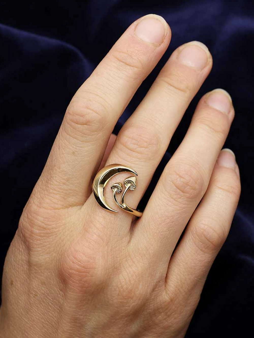 •MOON & SHROOM• adjustable bronze ring