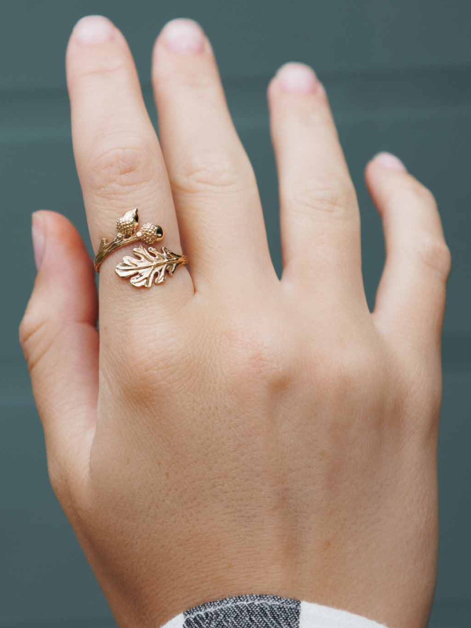 •OAK & ACORN• adjustable bronze ring