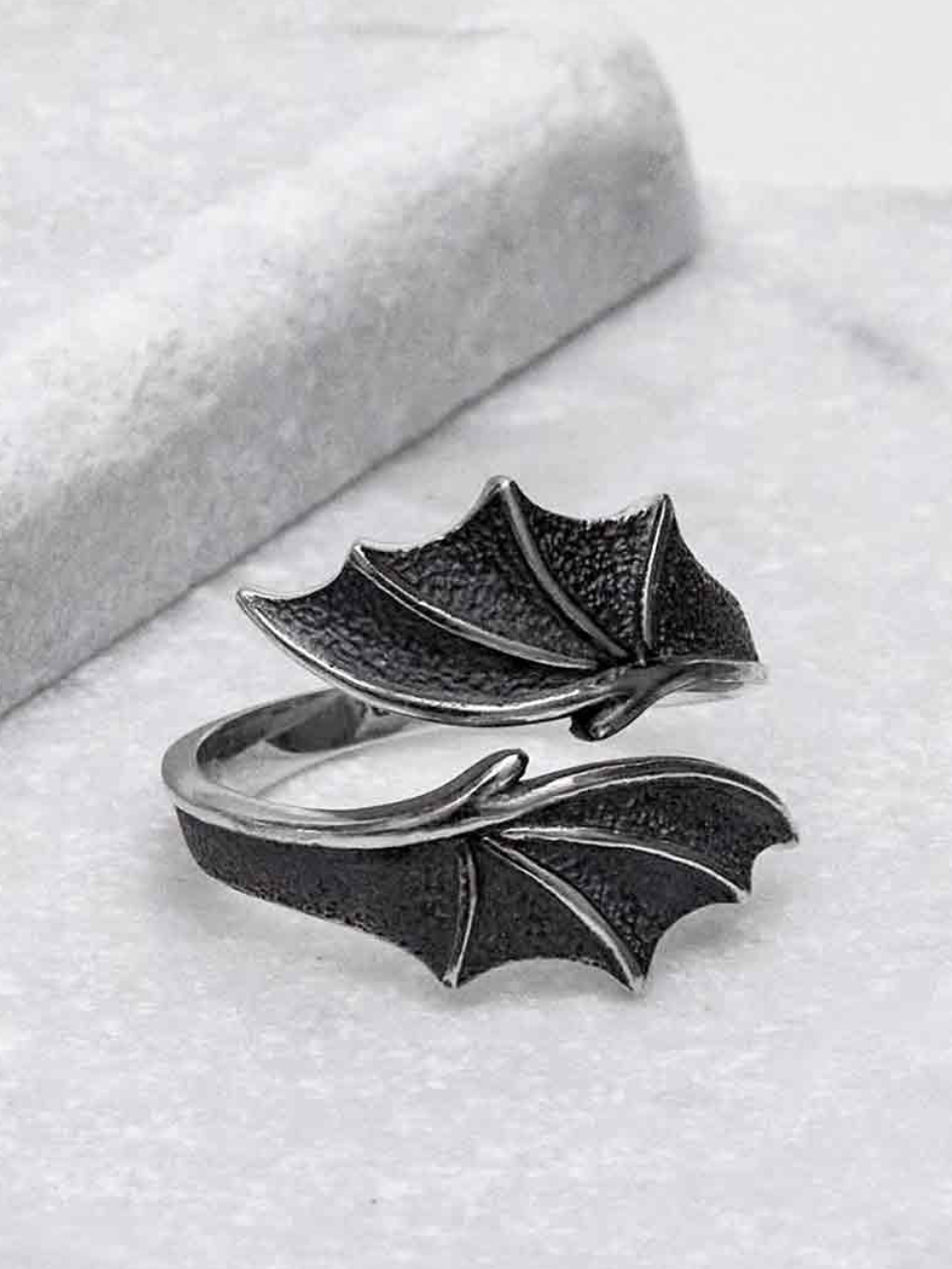 •DRAGON WING• adjustable recycled silver ring