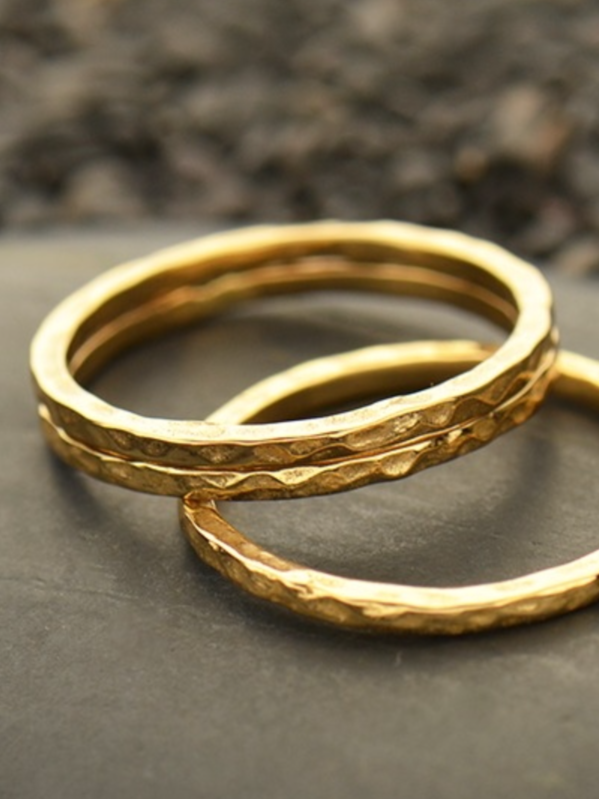 •HAMMERED STACKER• bronze ring