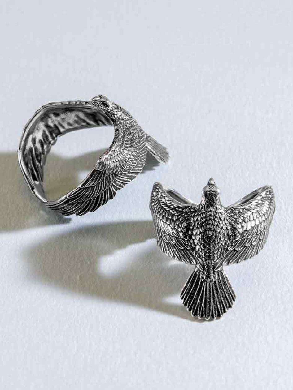 •HAWK HUG• sterling silver ring