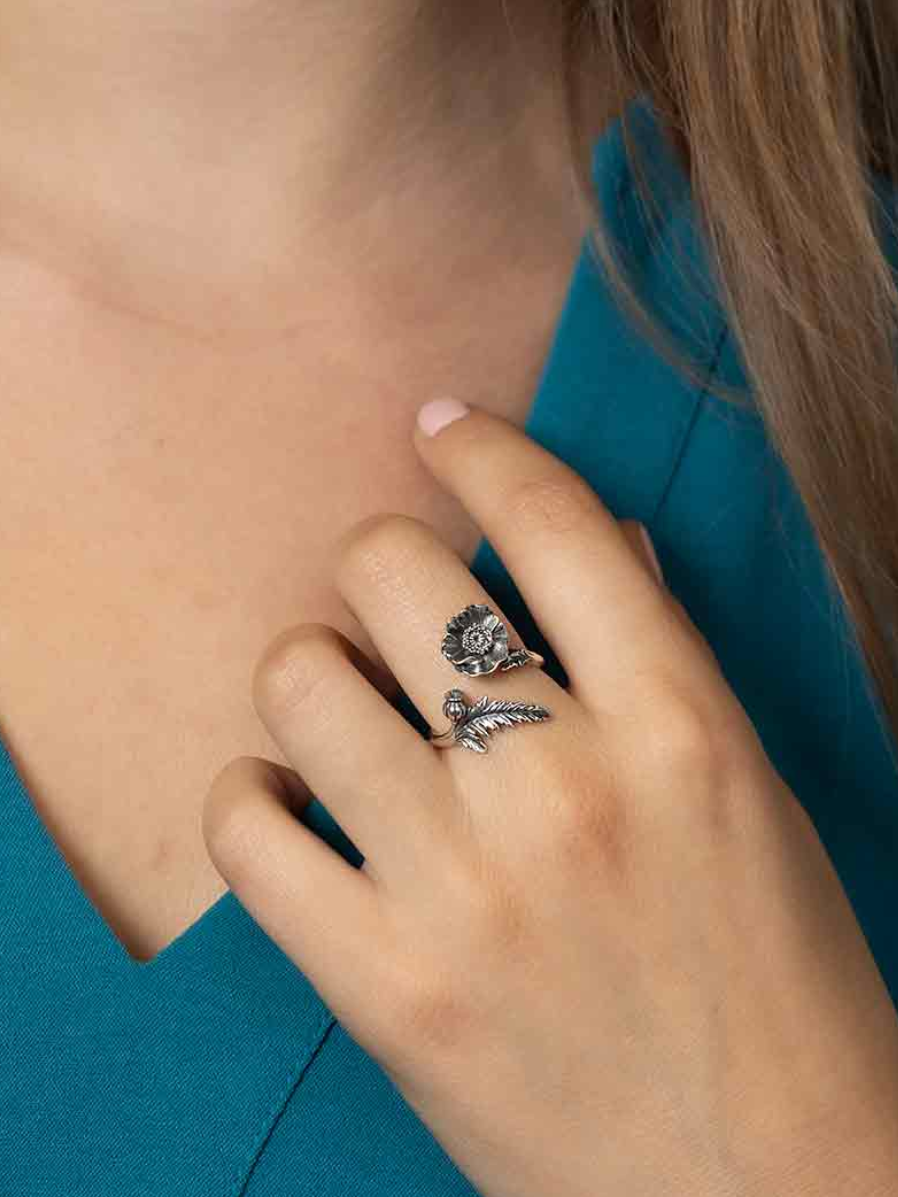 •POPPY• adjustable silver ring