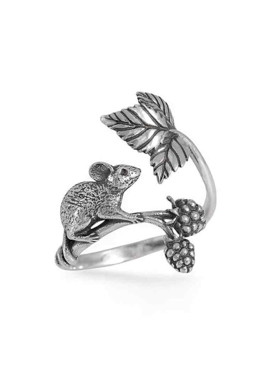 •MOUSE & BLACKBERRY• adjustable silver ring