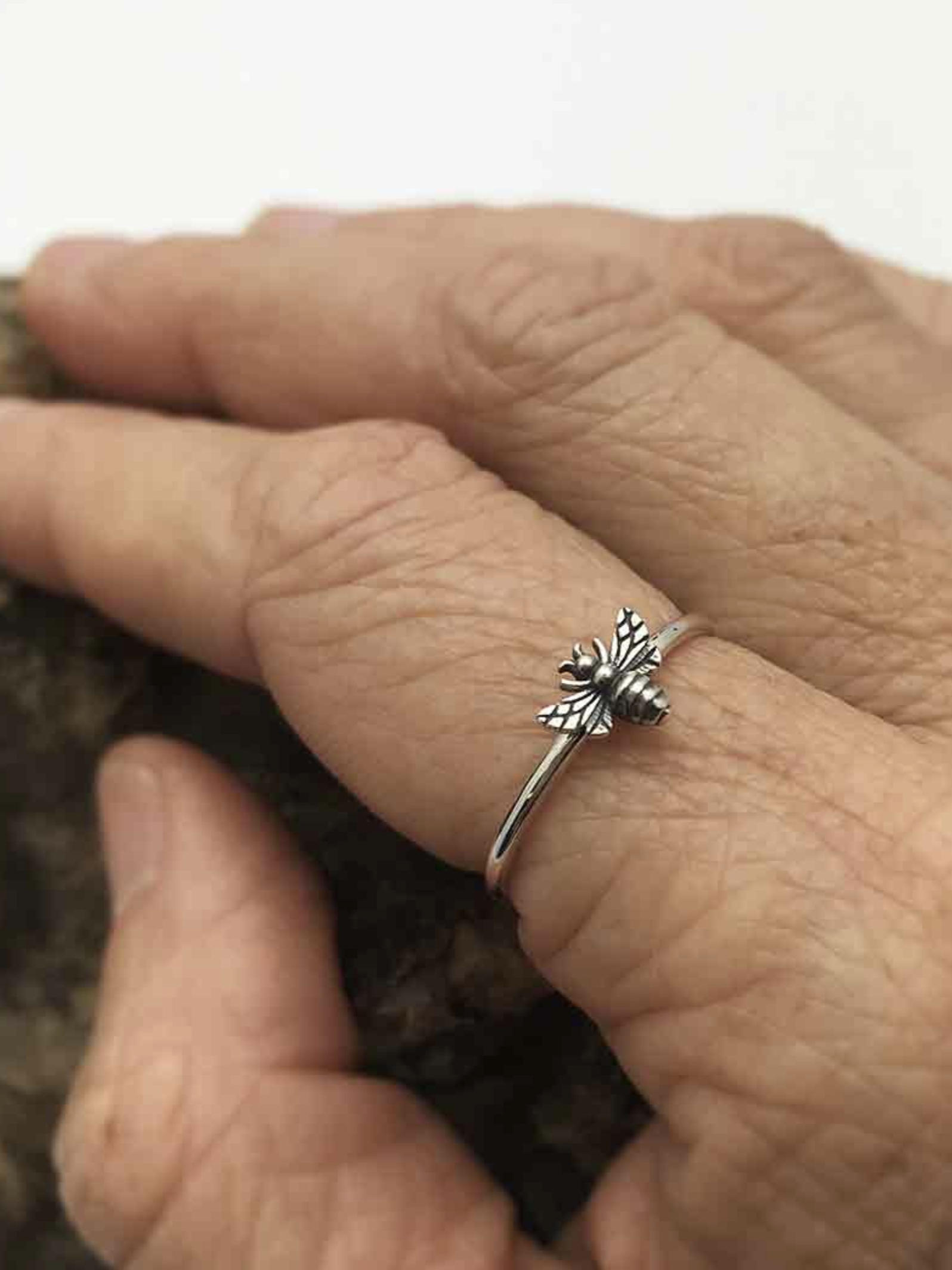 •TINY BEE• recycled silver ring
