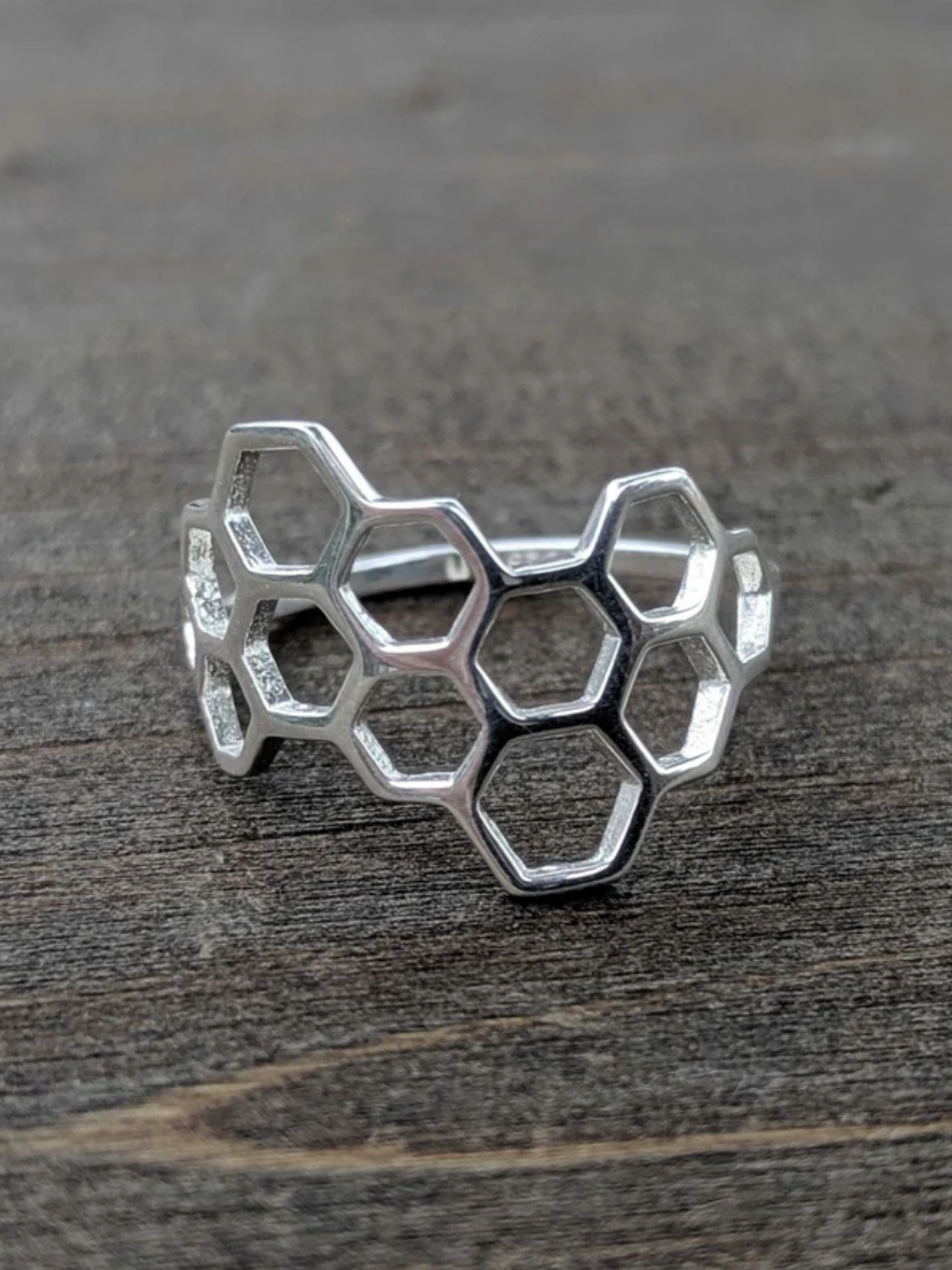 •HONEYCOMB• recycled silver ring